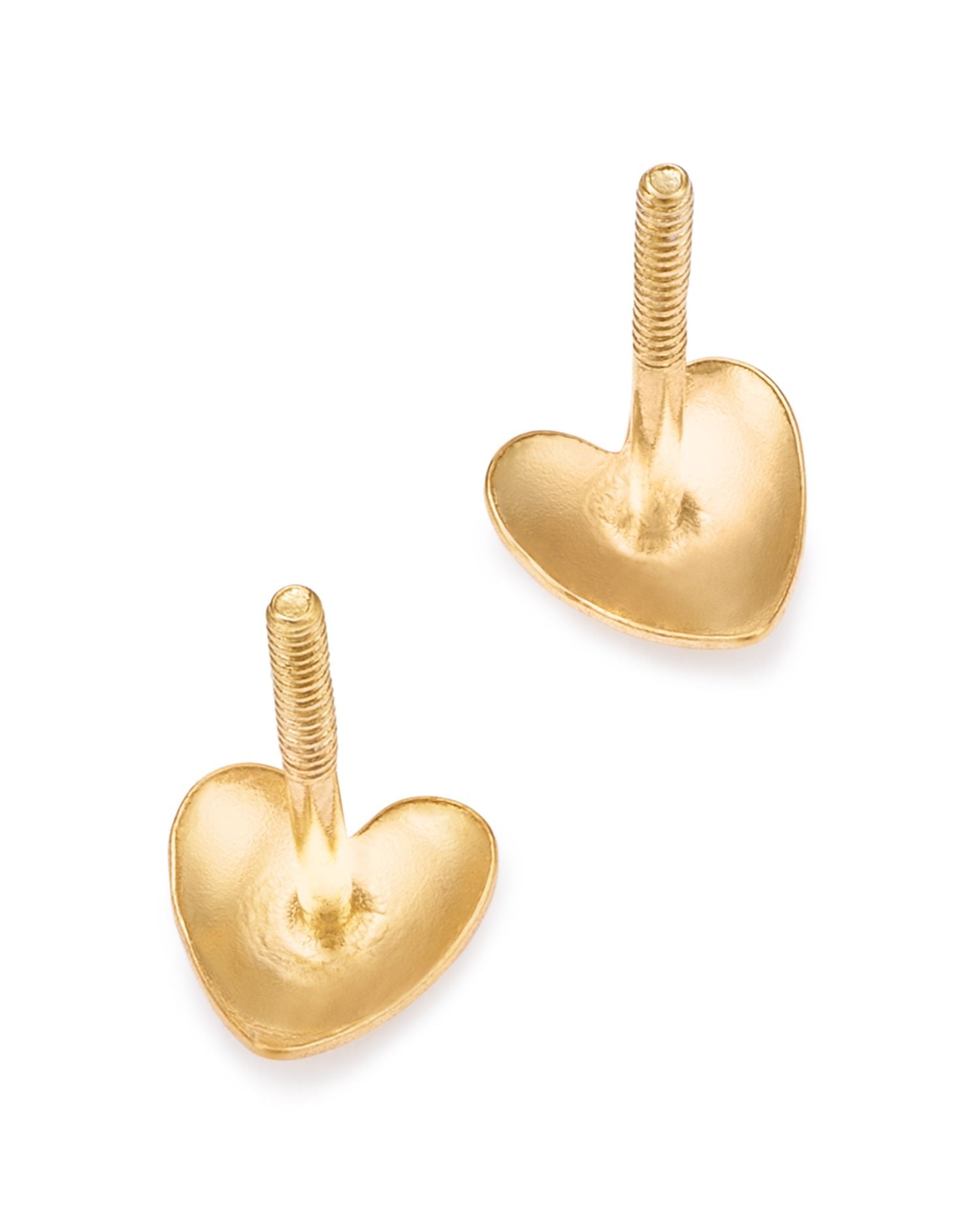 Children's Tiny Heart Screw Back Stud Earrings in 14K Yellow Gold