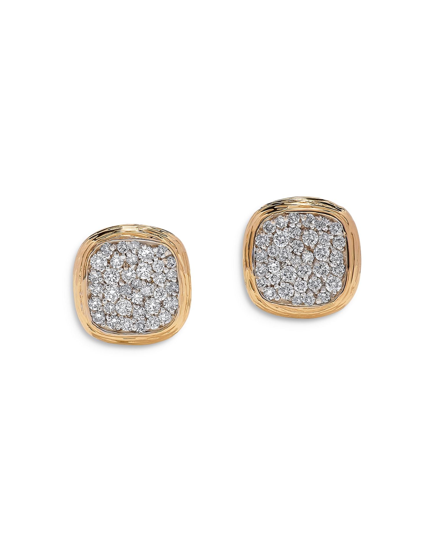 Diamond Pavé Cluster Stud Earrings in 14K Yellow Gold, 1.0 ct. t.w.