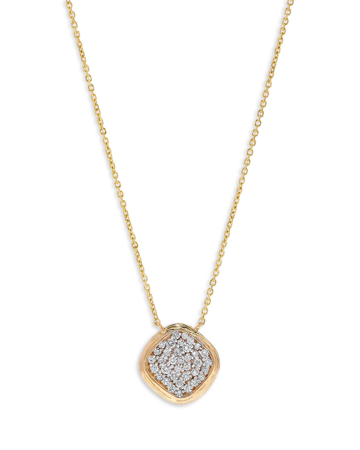 Diamond Pavé Cluster Pendant Necklace in 14K Yellow Gold, 0.50 ct. t.w.
