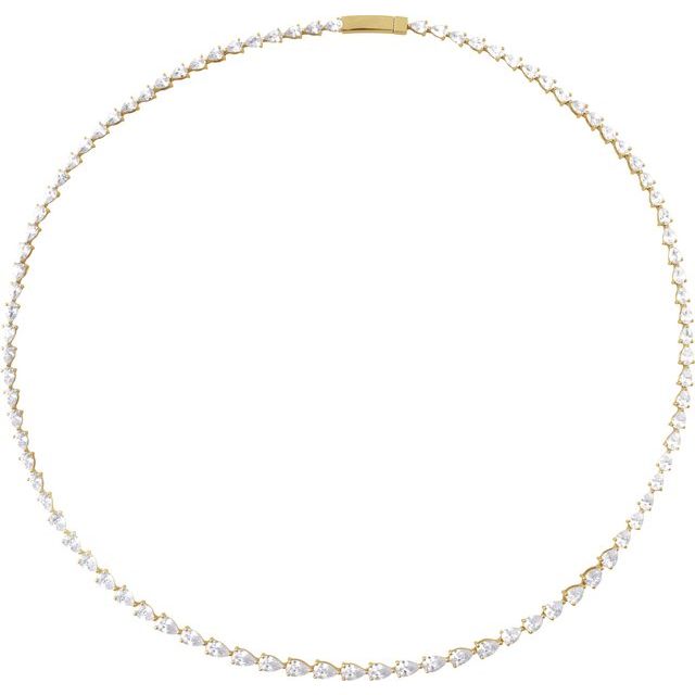 10Ct Lab-grown Diamond Necklace in 14K Yellow Gold