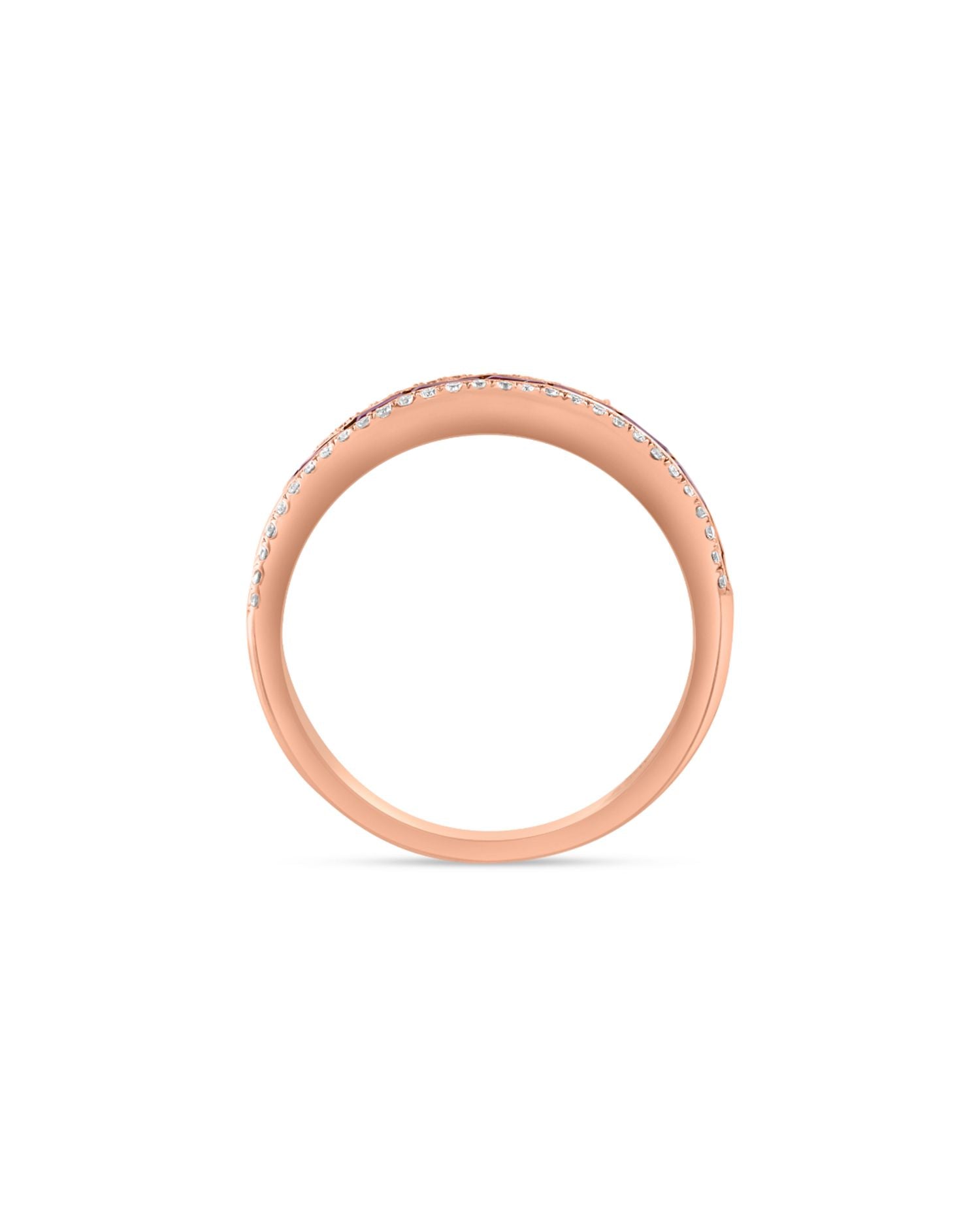 Ruby & Diamond Band in 14K Rose Gold