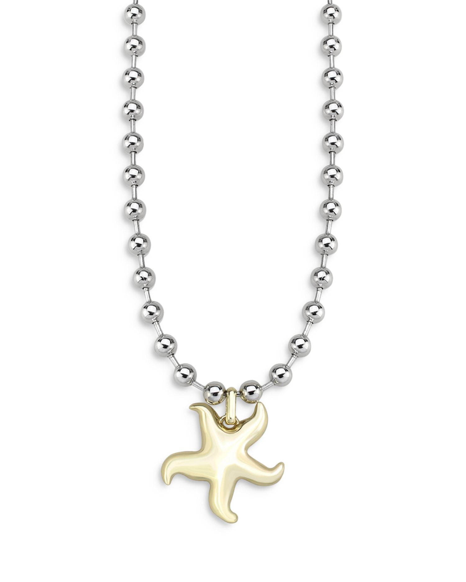 Eno Two-Tone Starfish Bead Pendant Necklace, 16-19'