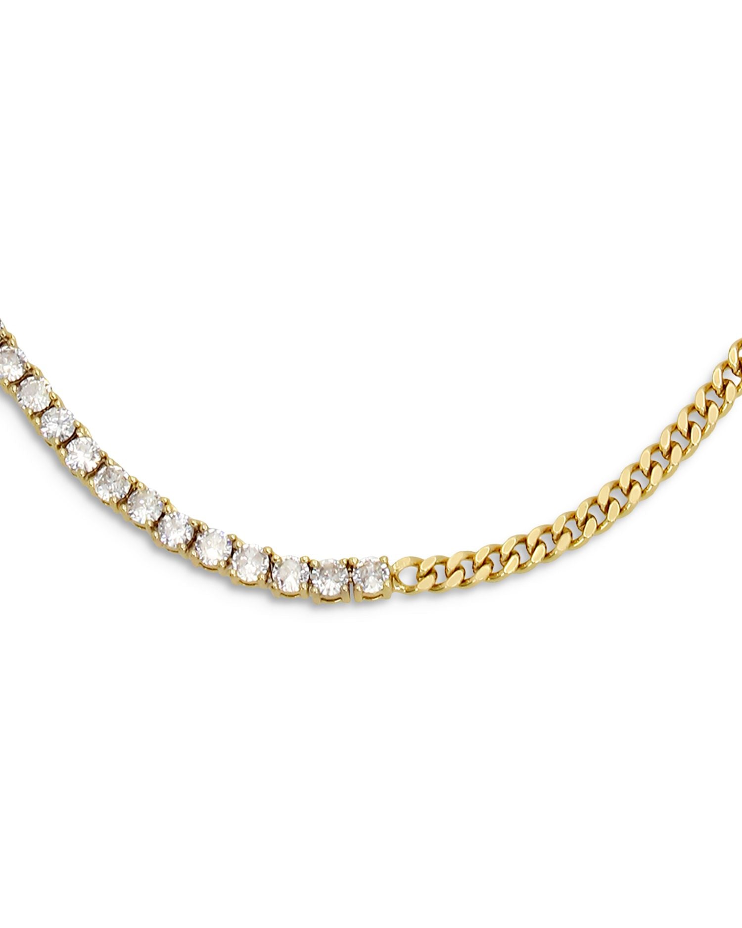 Stone Chain Collar Necklace, 14' + 2'