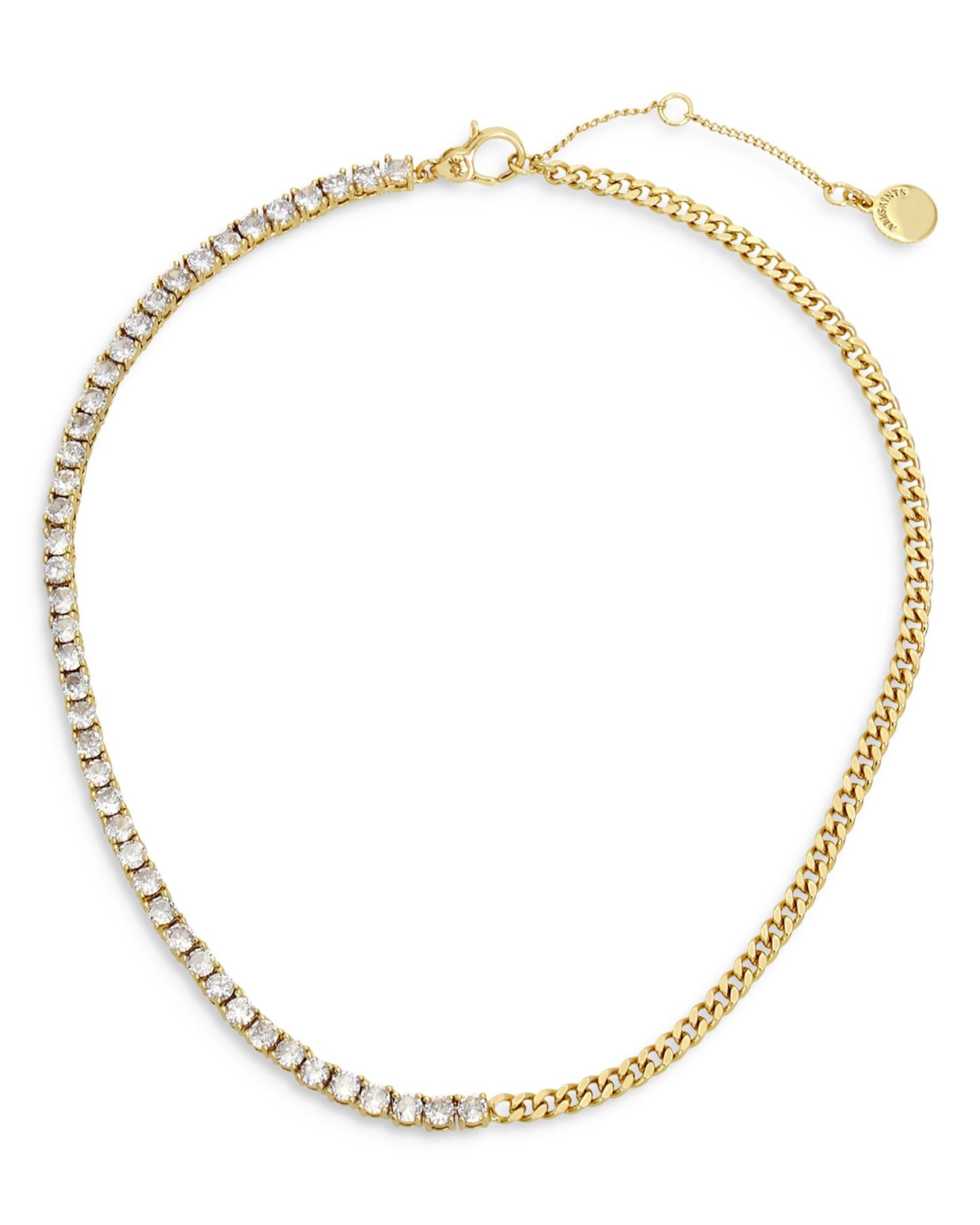 Stone Chain Collar Necklace, 14' + 2'