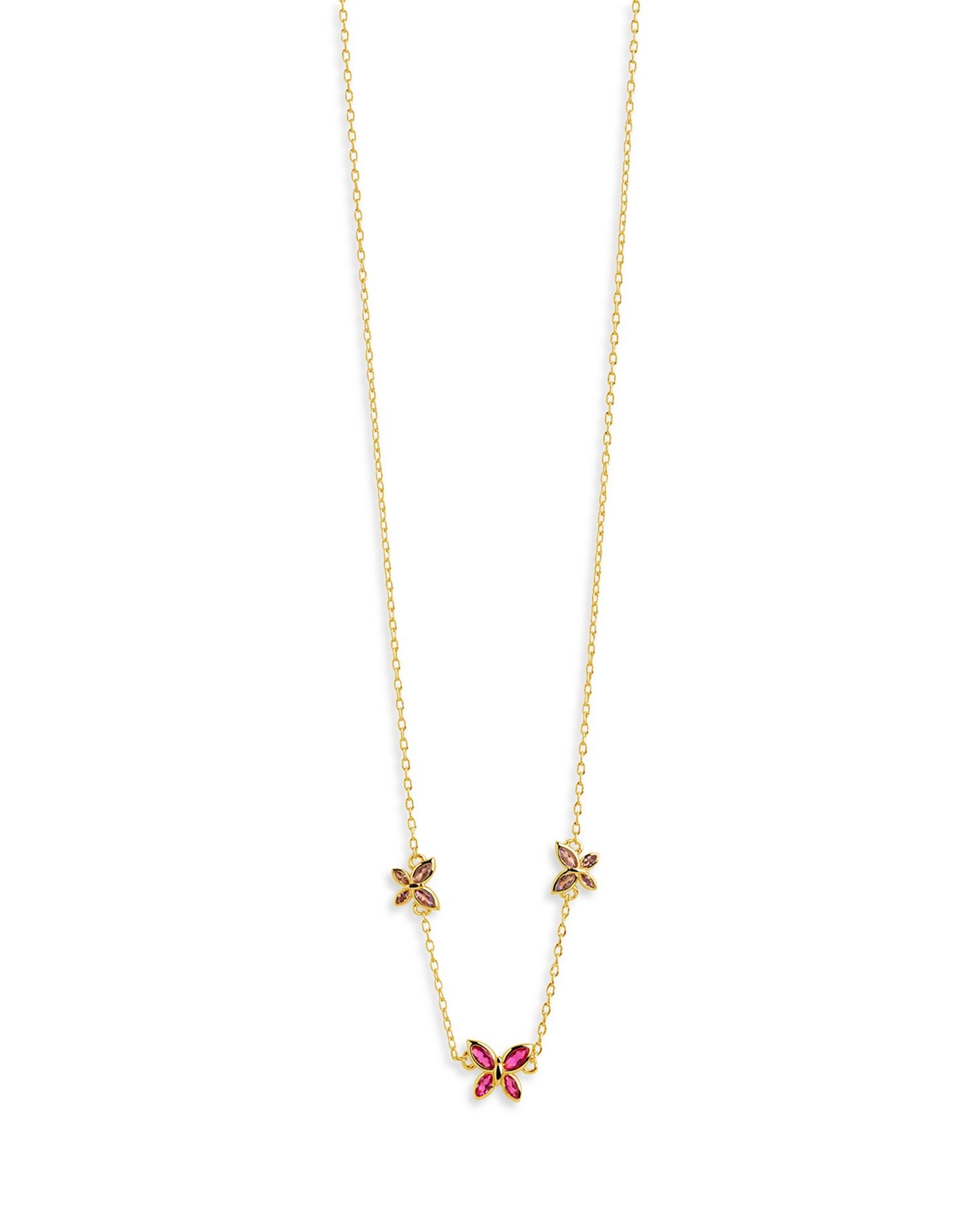 Caria Butterfly Necklace in 14K Gold Plated, 14'
