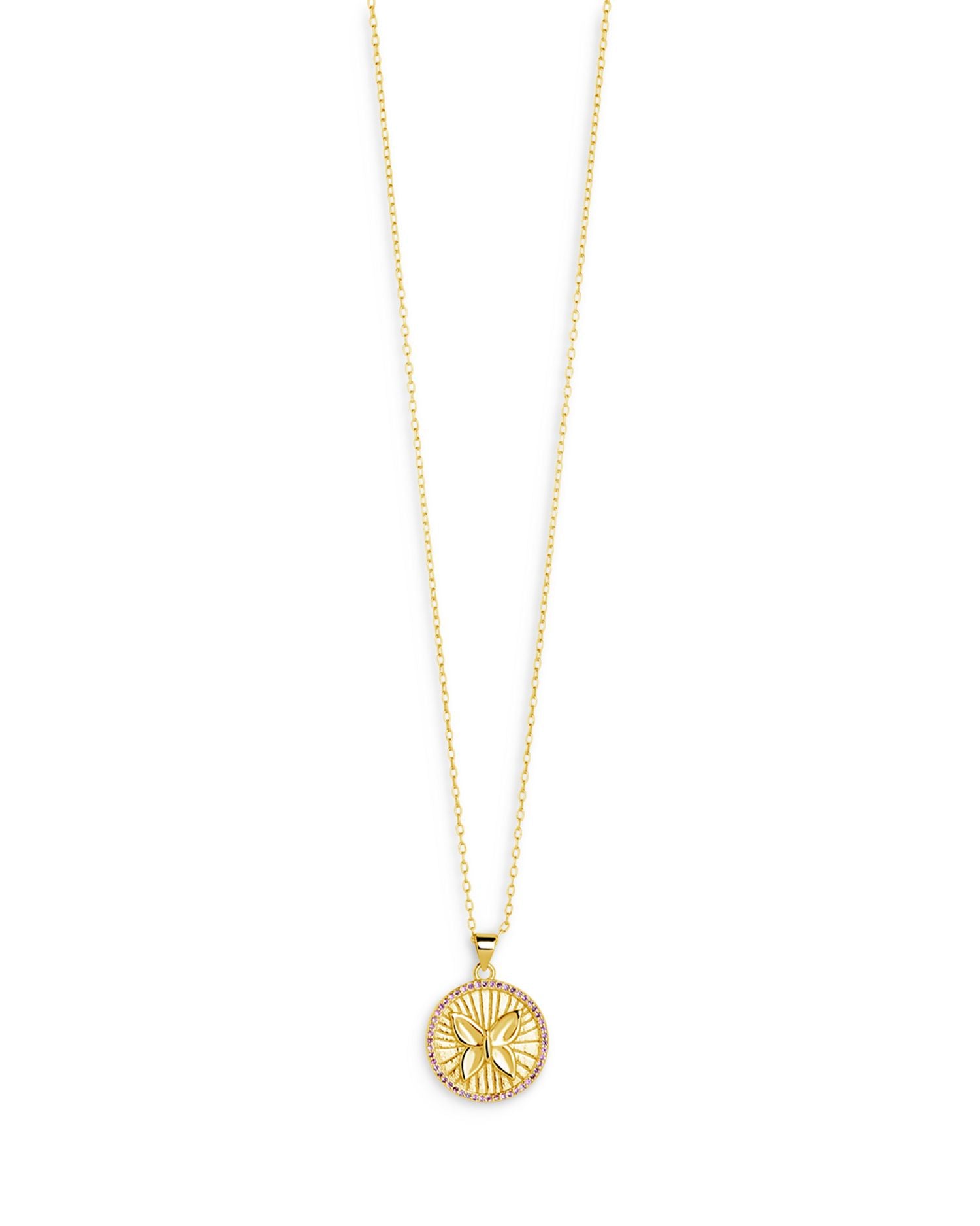 Bindi Butterfly Pendant Necklace in 14K Gold Plated, 14'