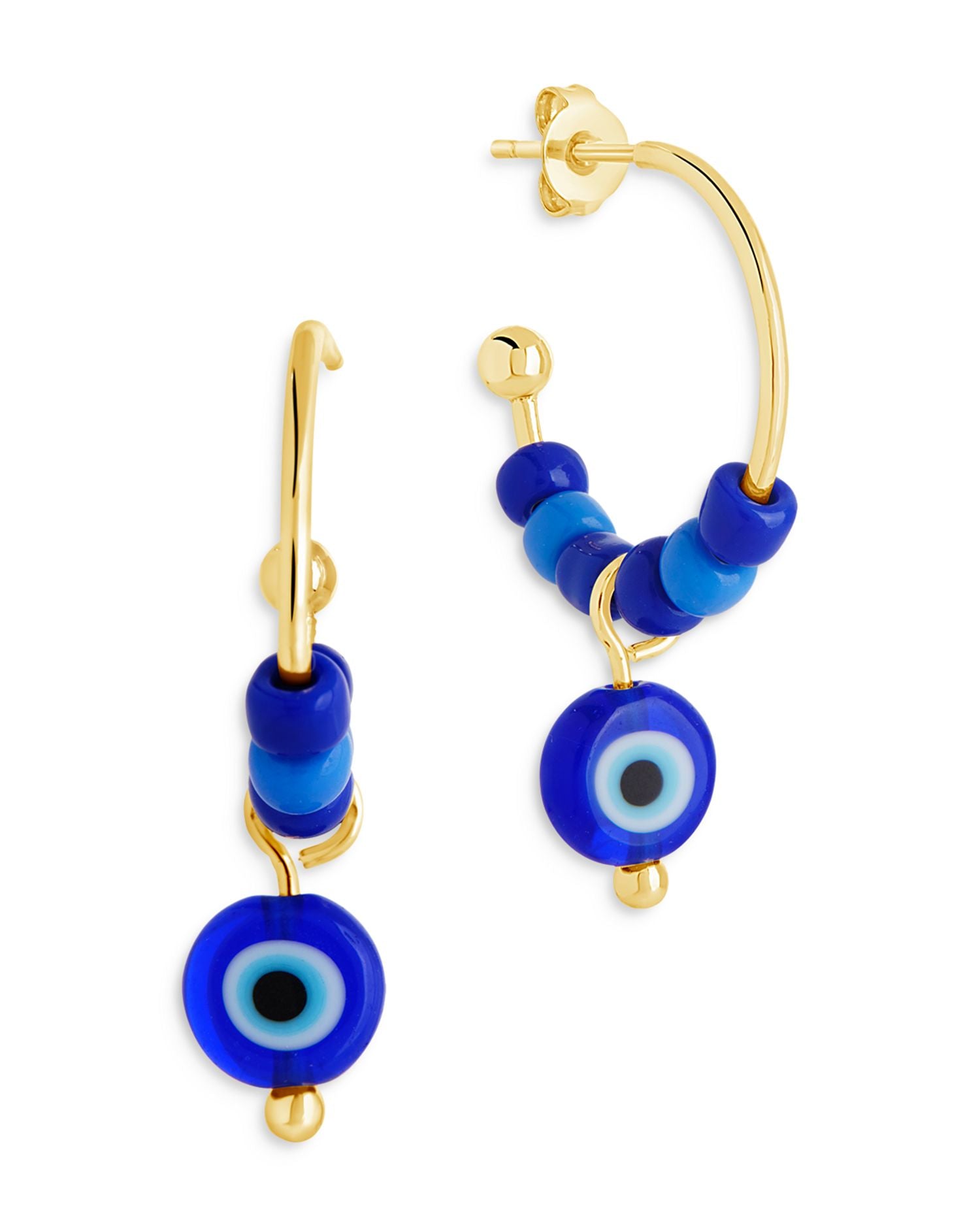 Sibyl Evil Eye Beaded Hoop Earrings
