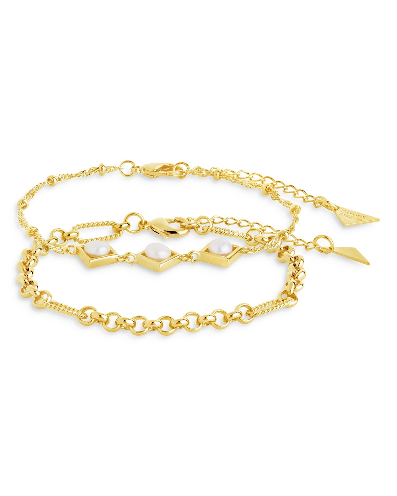 Reine Bracelets in 14K Gold Plated, Set of 2