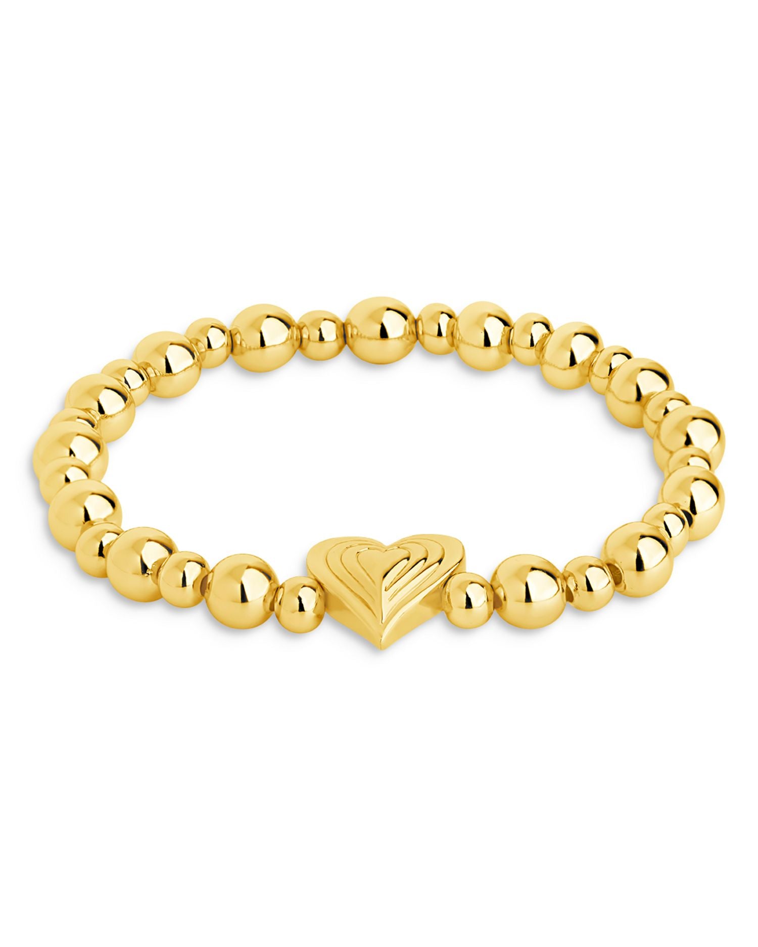 Heart & Bead Stretch Bracelet