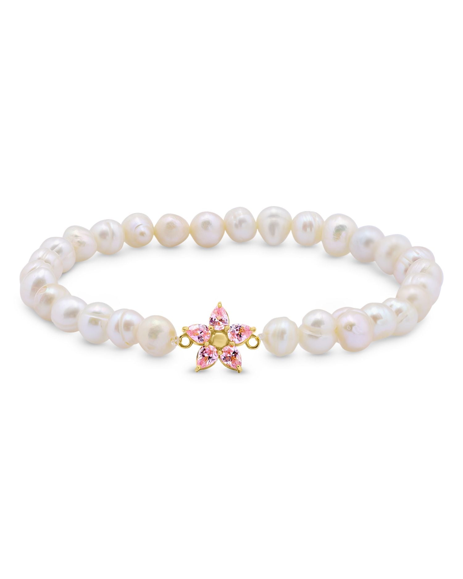 Cubic Zirconia Pearl Stretch Bracelet - Exclusive