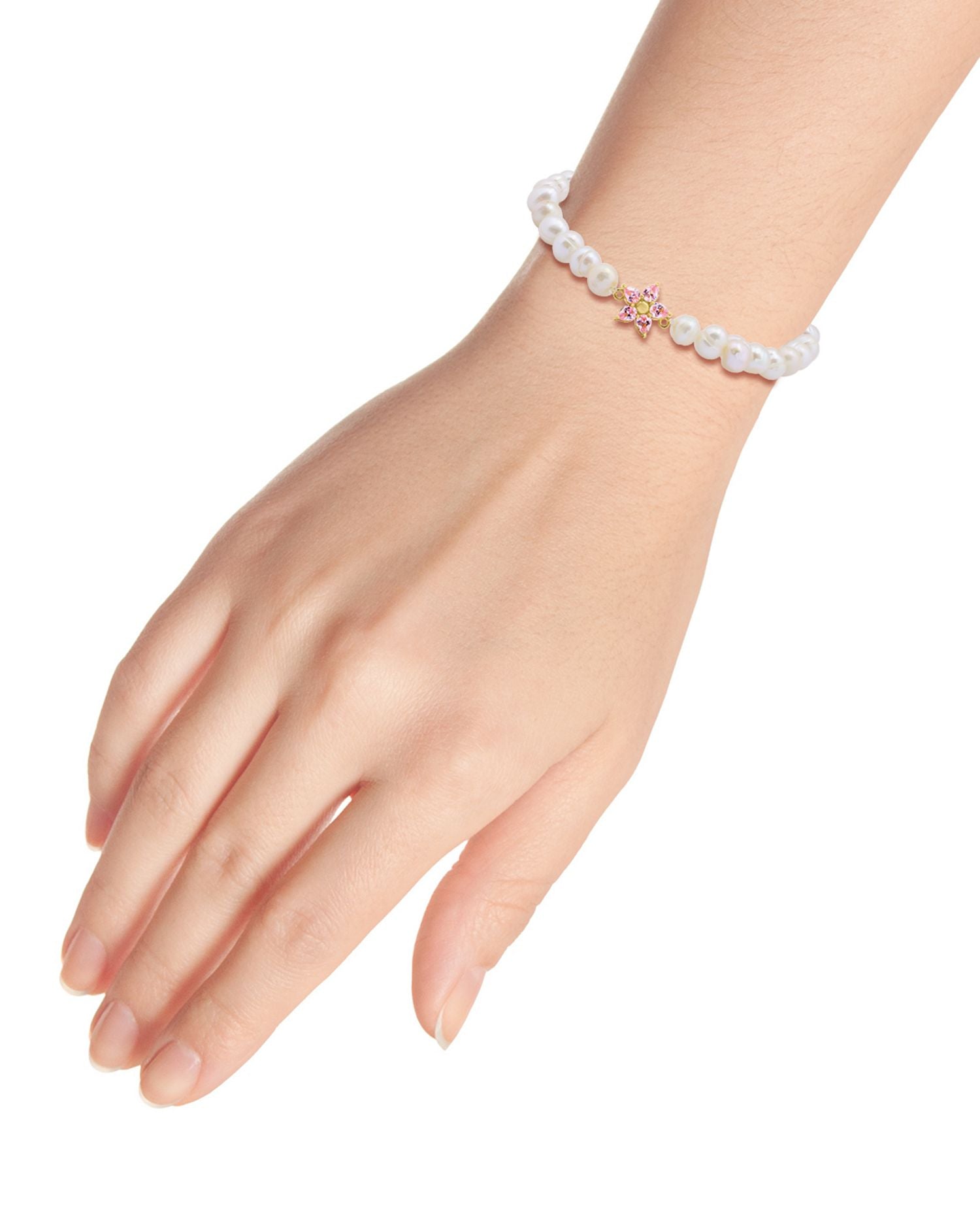 Cubic Zirconia Pearl Stretch Bracelet - Exclusive