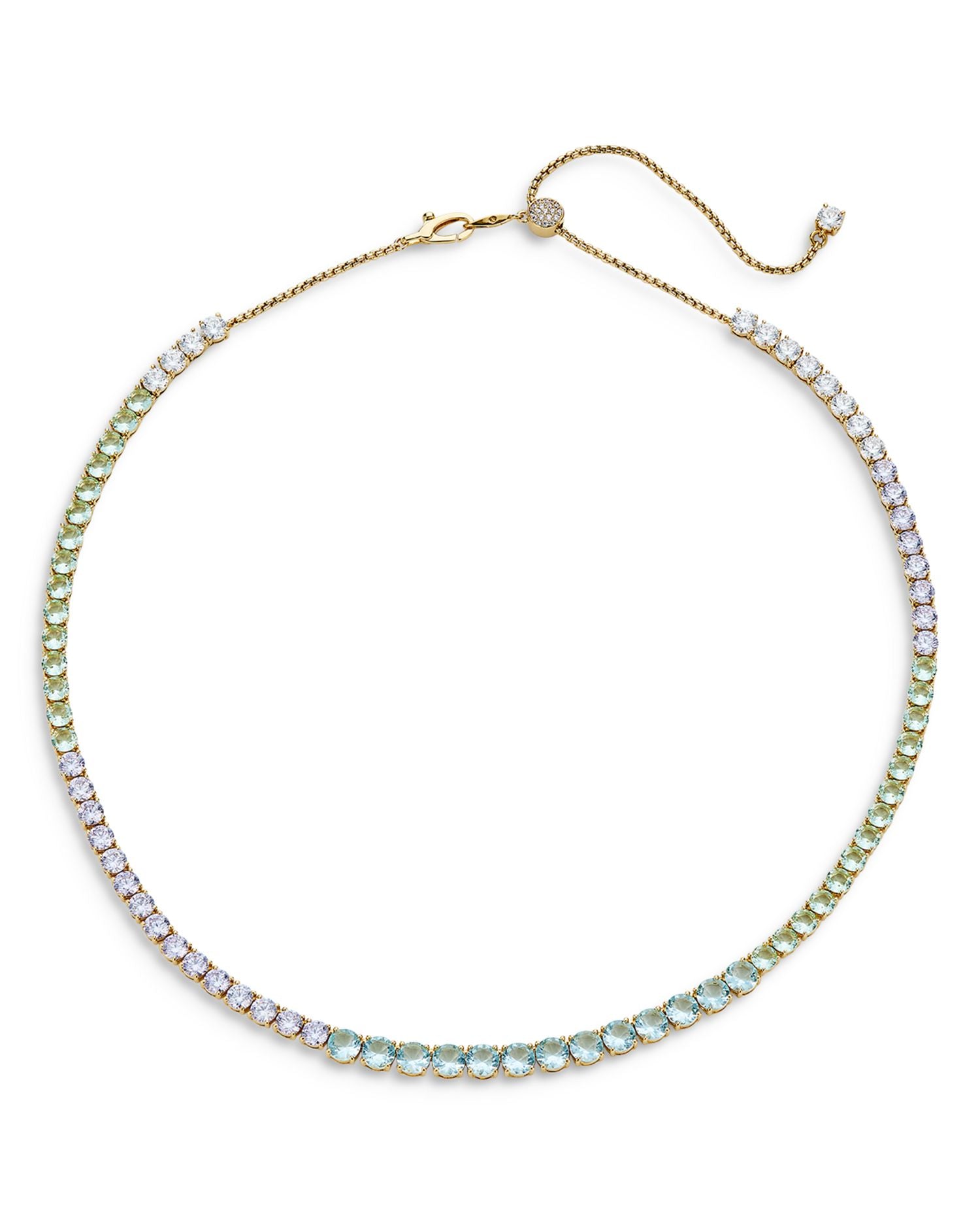Watercolor Tennis Necklace in 18K Gold Plated, 16"