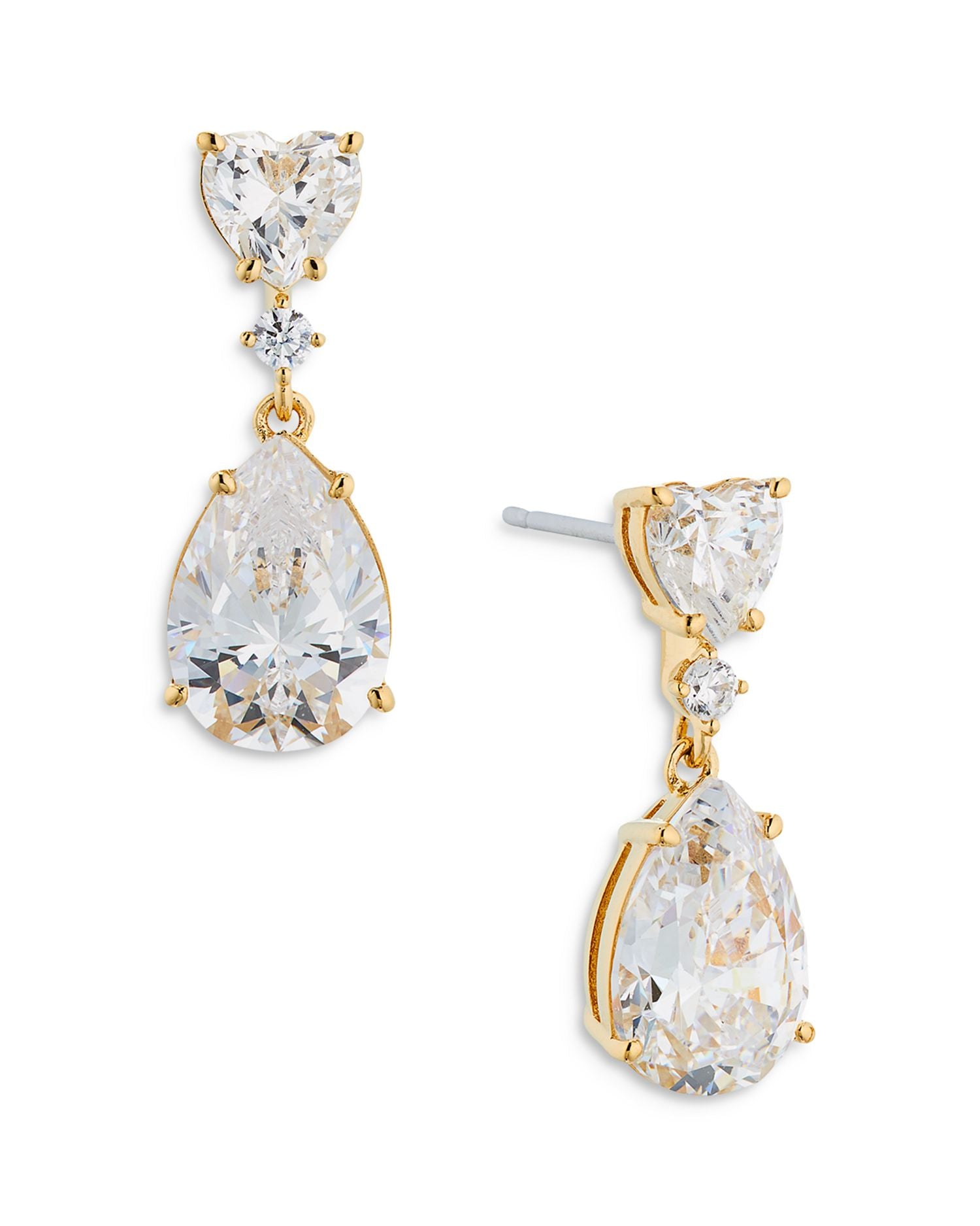 Cora Pear Cut Double Drop Earrings
