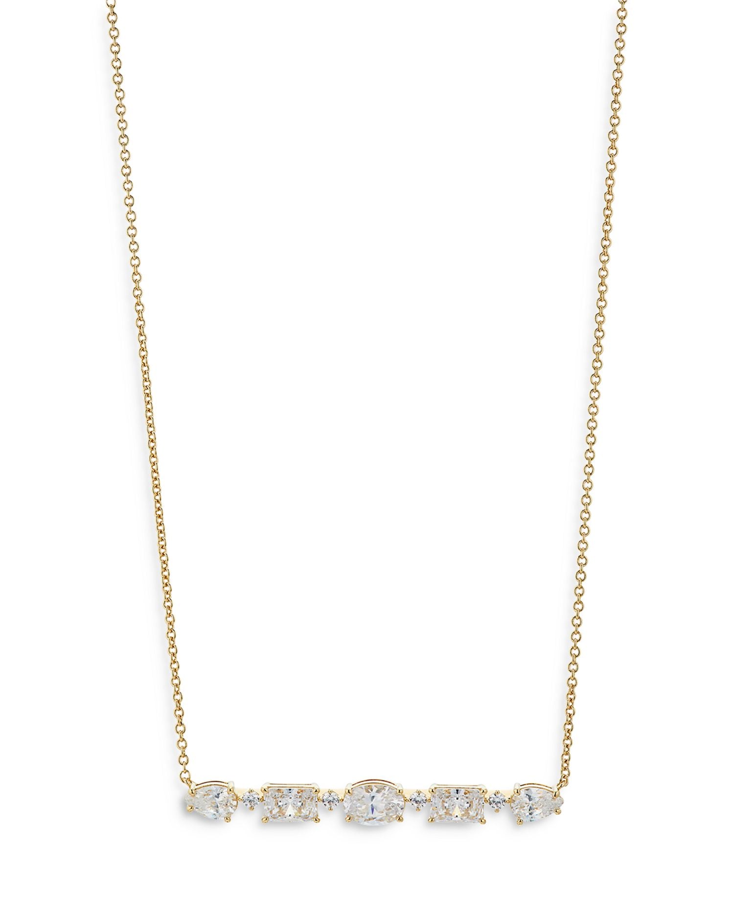 Cora Frontal Bar Necklace in 18K Gold Plated, 16'
