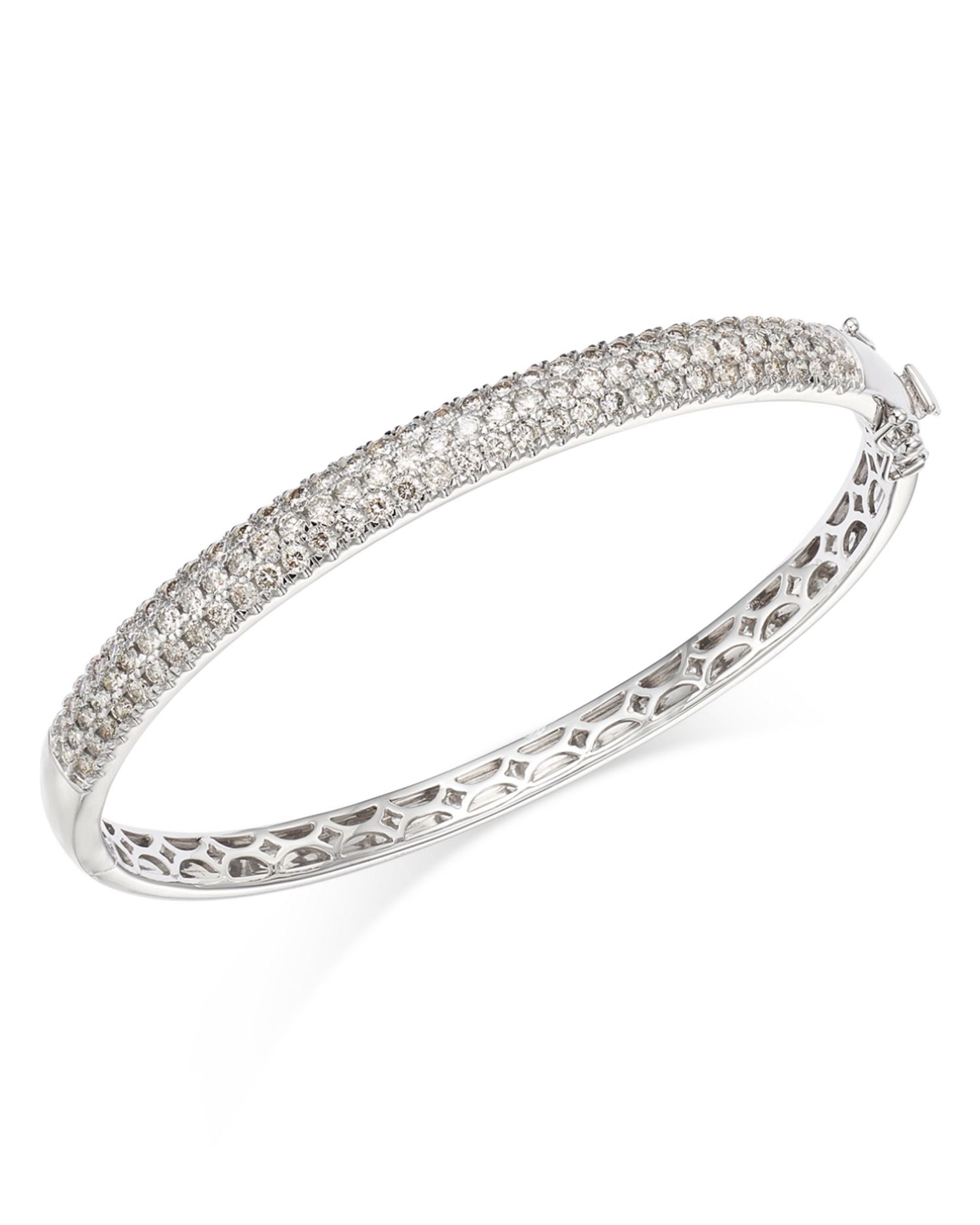 Diamond Pavé Bangle Bracelet in 14K White Gold, 2.50 ct. t.w.