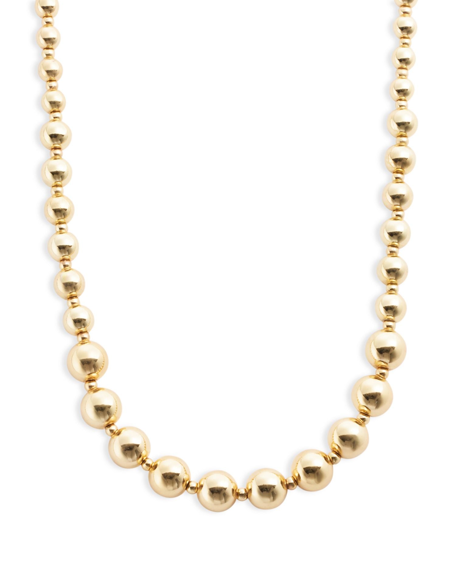 Ball Chain Collar Necklace in 14K Gold Plated, 16' - Exclusive