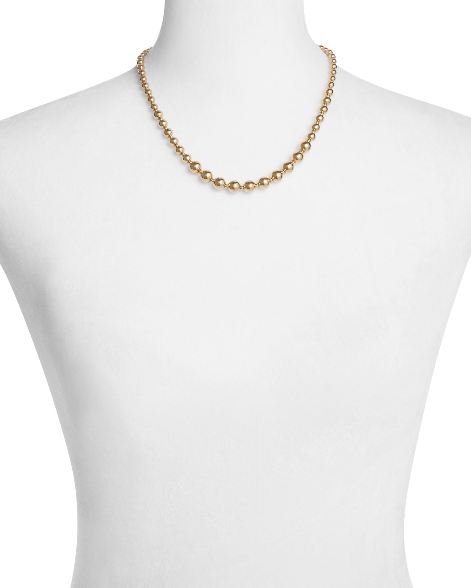 Ball Chain Collar Necklace in 14K Gold Plated, 16' - Exclusive
