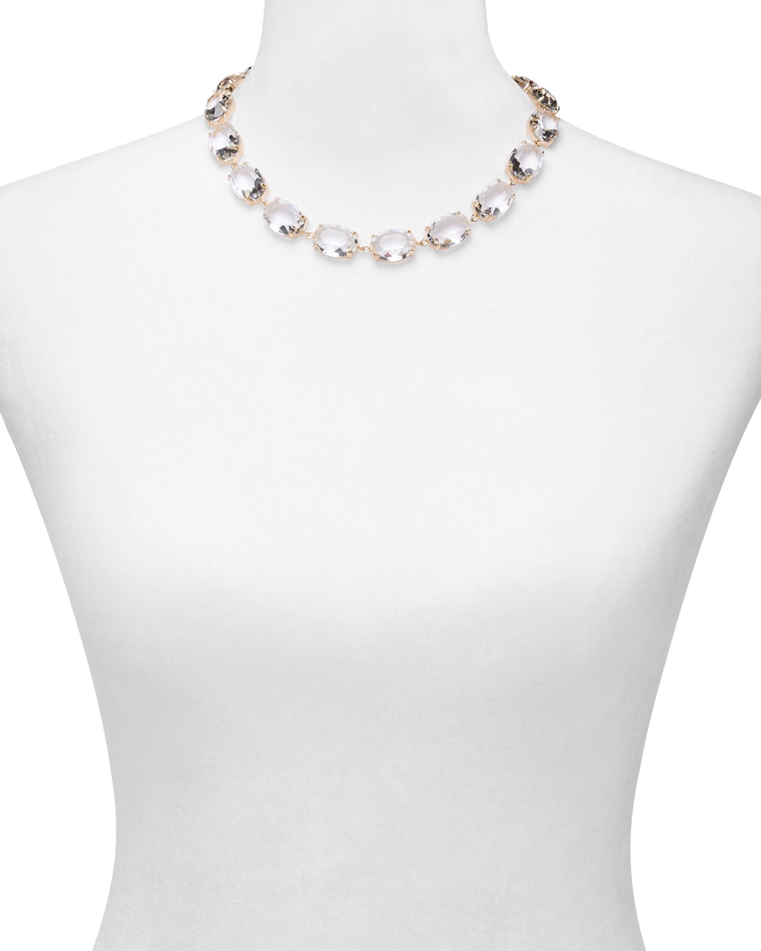 Stone Collar Necklace in 16K Gold Plated, 16' - Exclusive