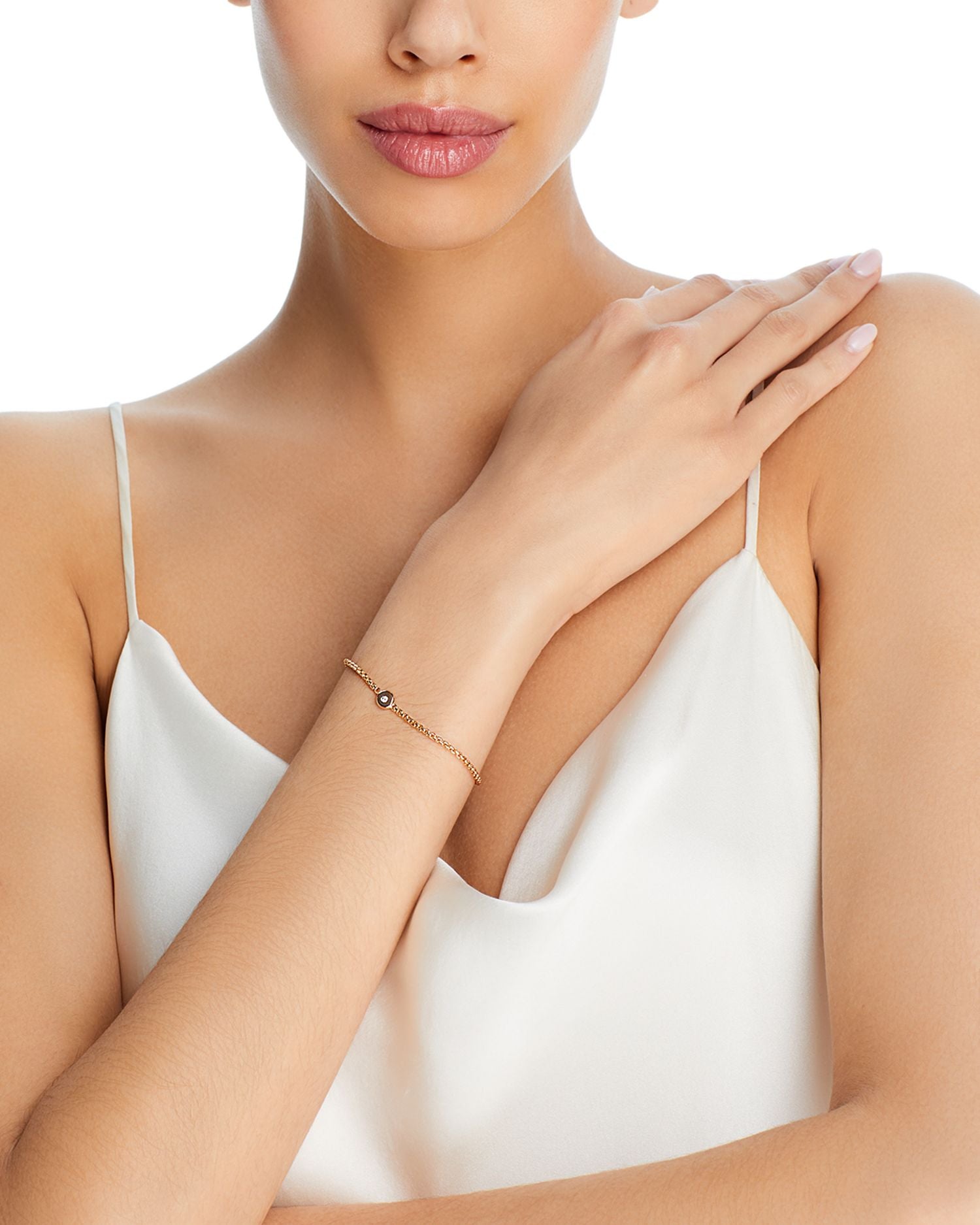 14K Yellow Gold Diamond Nugget Box Chain Bracelet