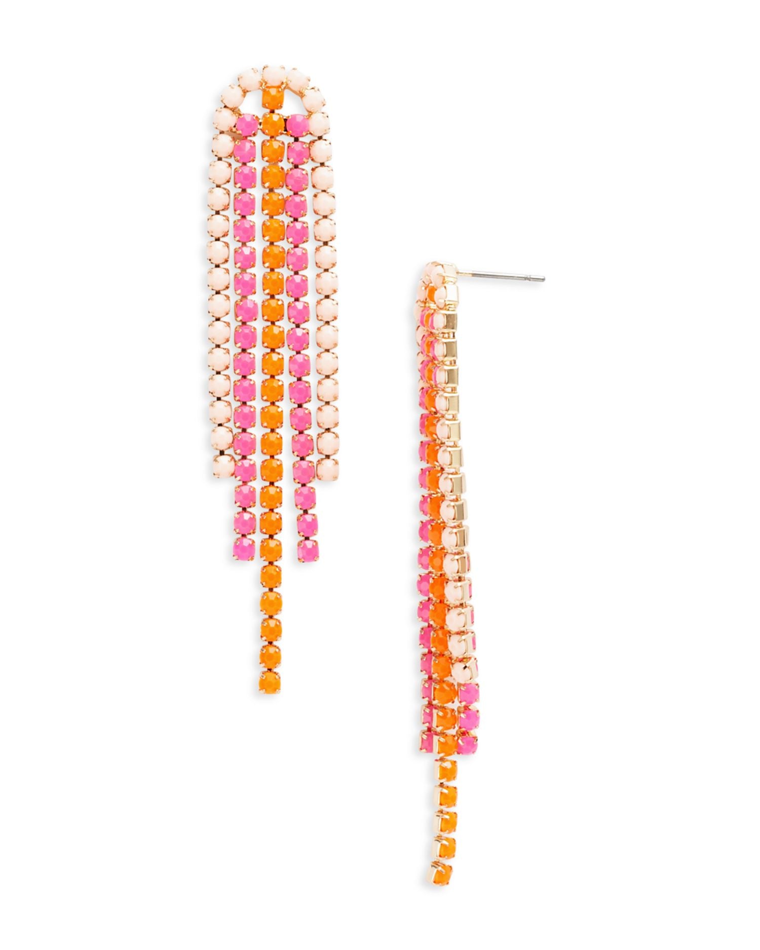 Multicolored Drop Earrings, 2.8'L - Exclusive