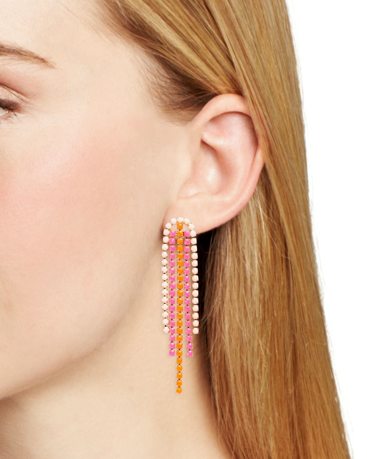 Multicolored Drop Earrings, 2.8'L - Exclusive
