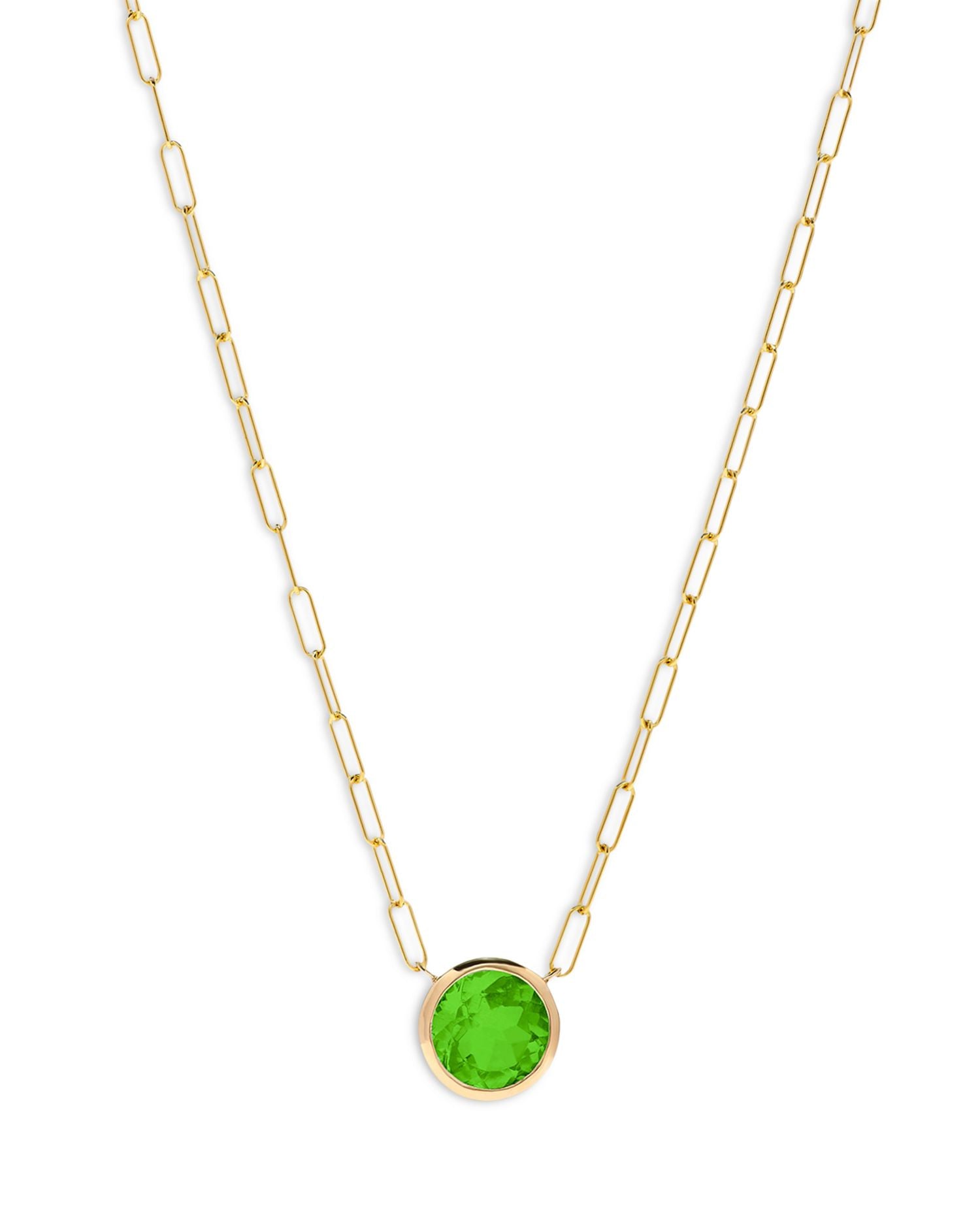 Peridot Pendant Necklace in 14K Yellow Gold, 16' - Exclusive