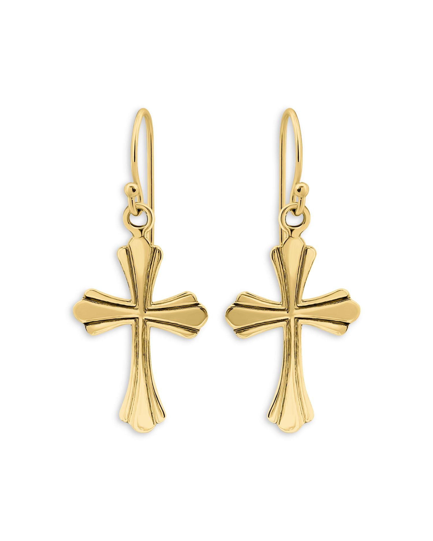 Polish Cross Drop Earrings, 1'L - Exclusive