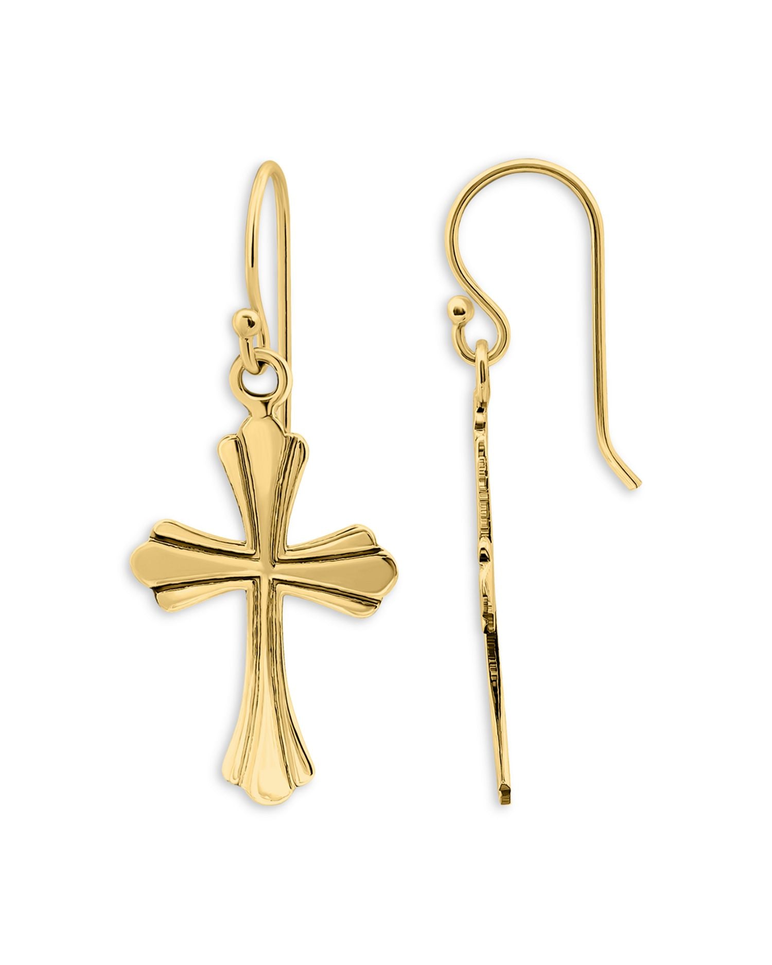 Polish Cross Drop Earrings, 1'L - Exclusive