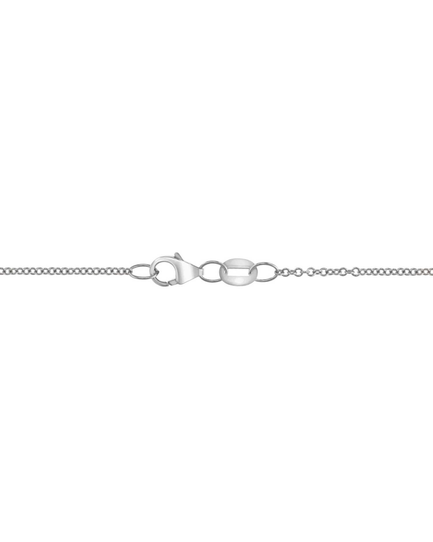 Sapphire and Diamond Cross Pendant Necklace in 14K White Gold, 18'