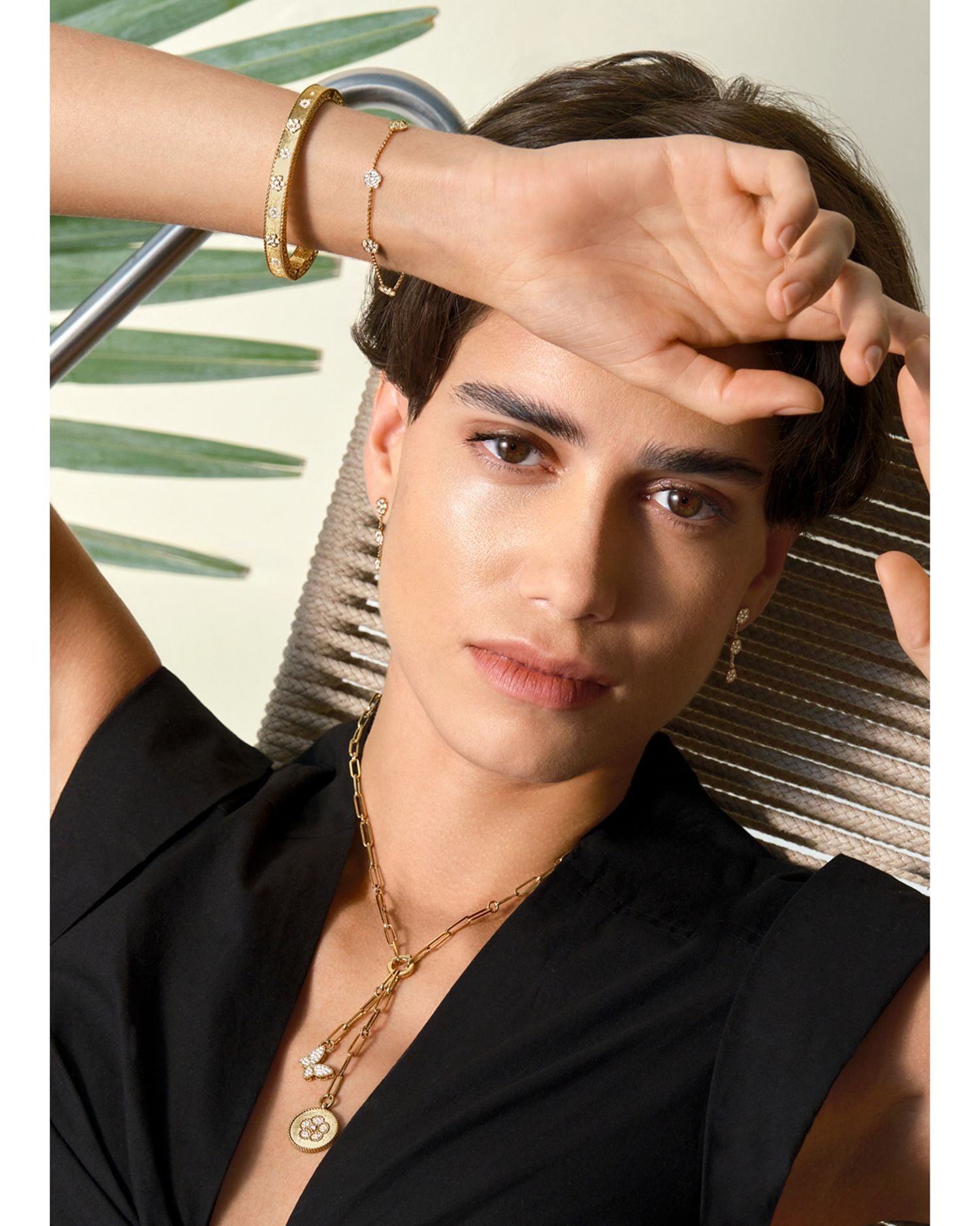 18K Yellow Gold Daisy Diamonds by the Inch Chain Bracelet - Exclusive