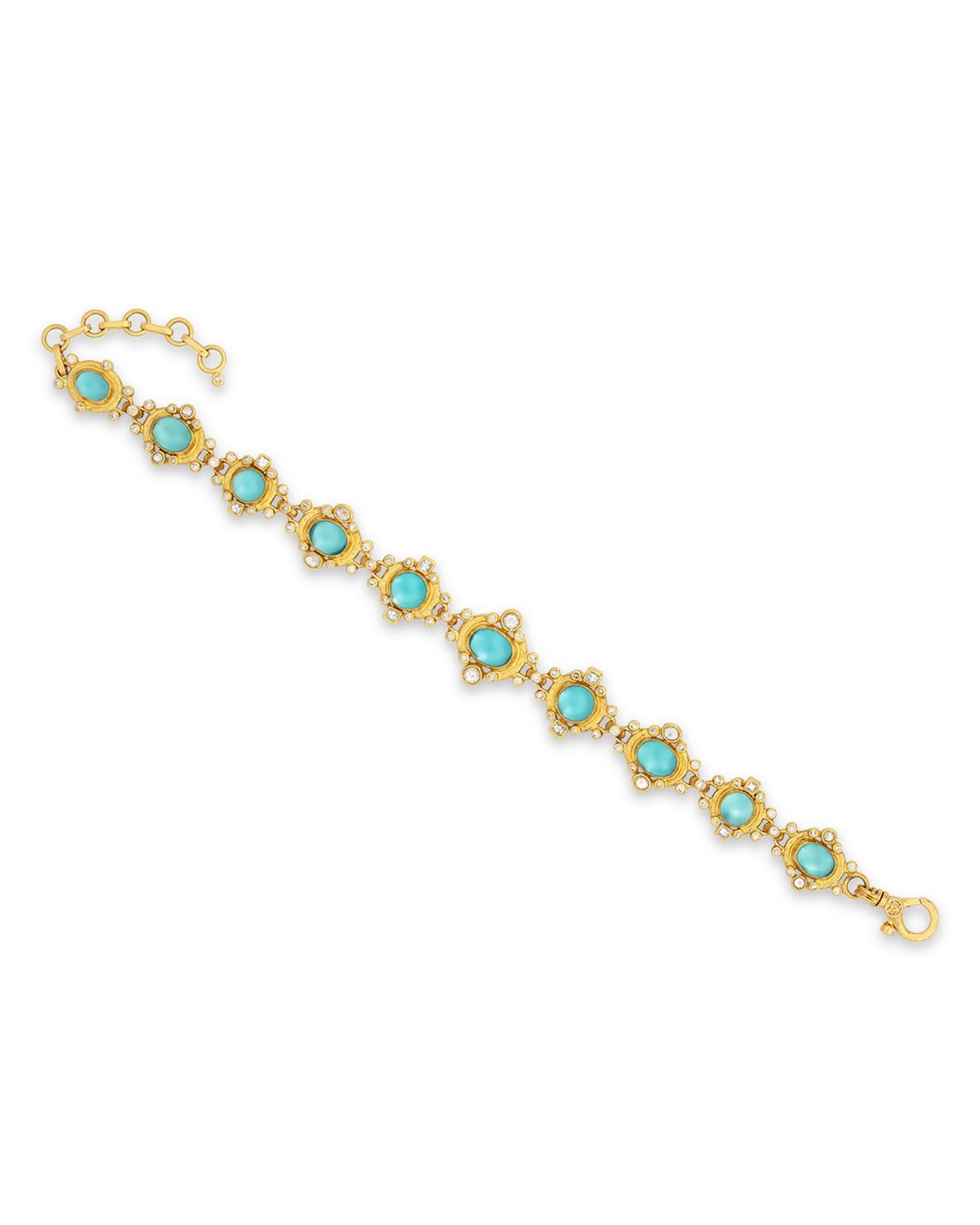 24K Gold Apatite and Diamond Bracelet