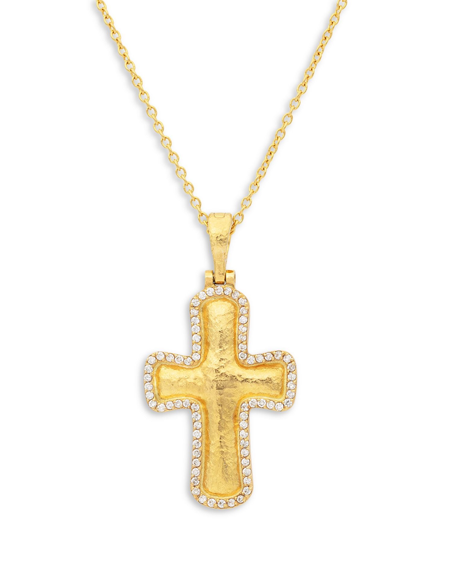 24K, 22K & 18K  Yellow Gold Cross Diamond Cross Pendant Necklace, 16'-18'