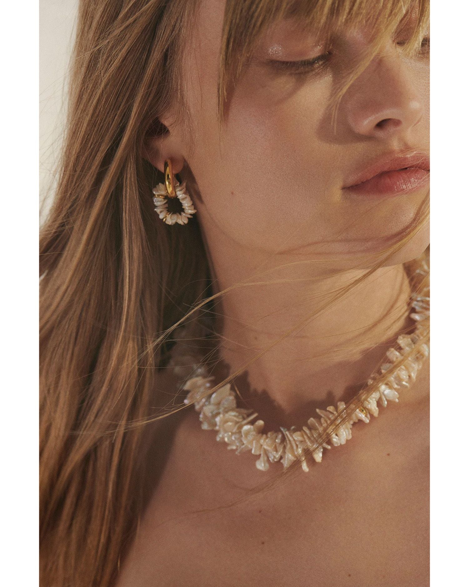 Pearl Power Cultured Freshwater Keshi Pearl Charm Hoop Earrings