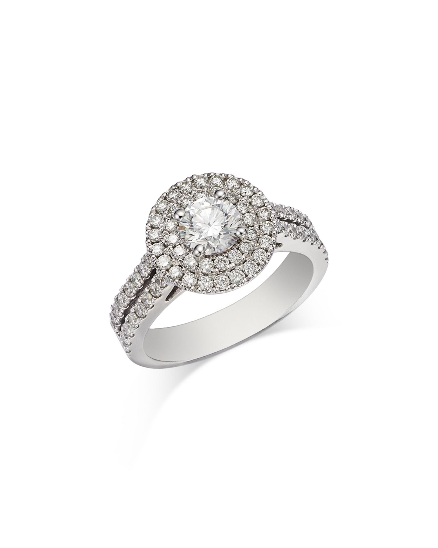 Diamond Halo Engagement Ring in 18K White Gold, 1.50 ct. t.w. - Exclusive