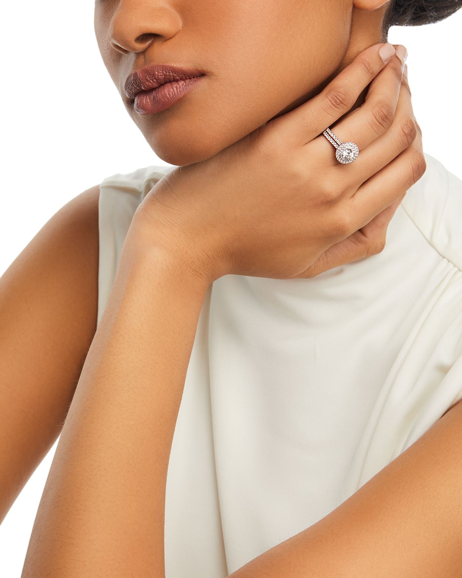 Diamond Halo Engagement Ring in 18K White Gold, 1.50 ct. t.w. - Exclusive