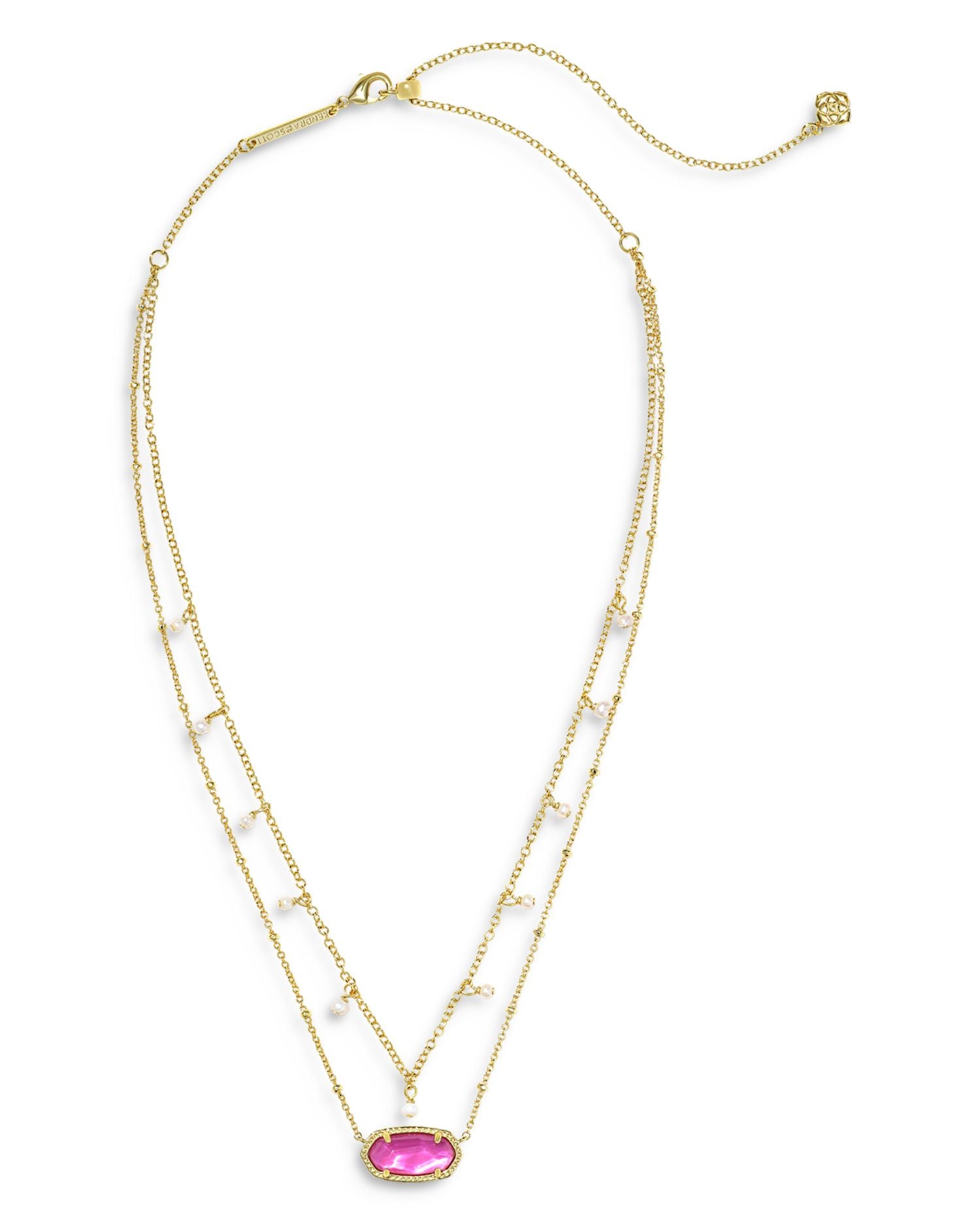 Elisa Cultured Pearl Multi Strand Necklace in 14K Gold Plated, 20'
