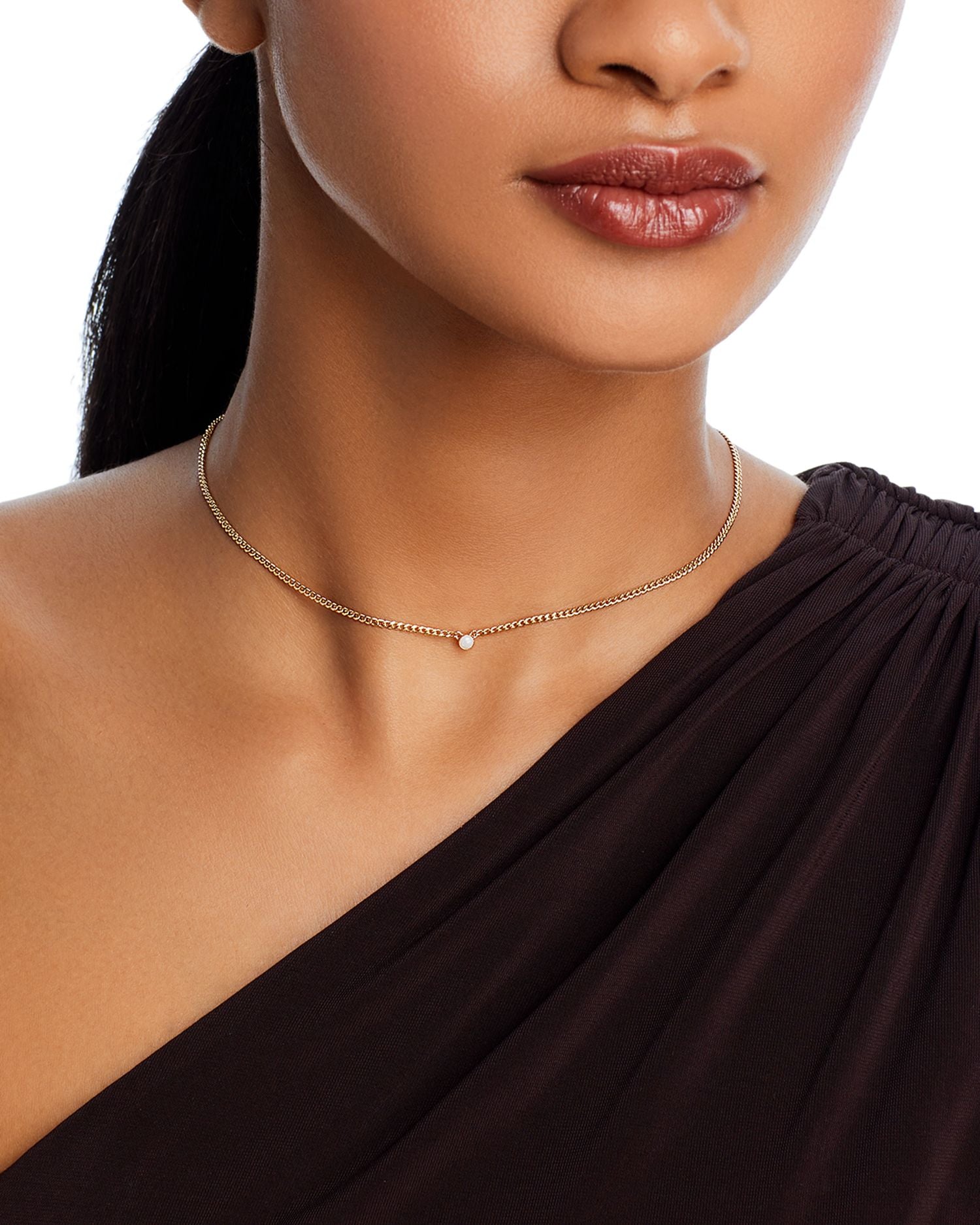 14K Yellow Gold Opal Gemstones Opal Solitaire Pendant Necklace, 14-16'