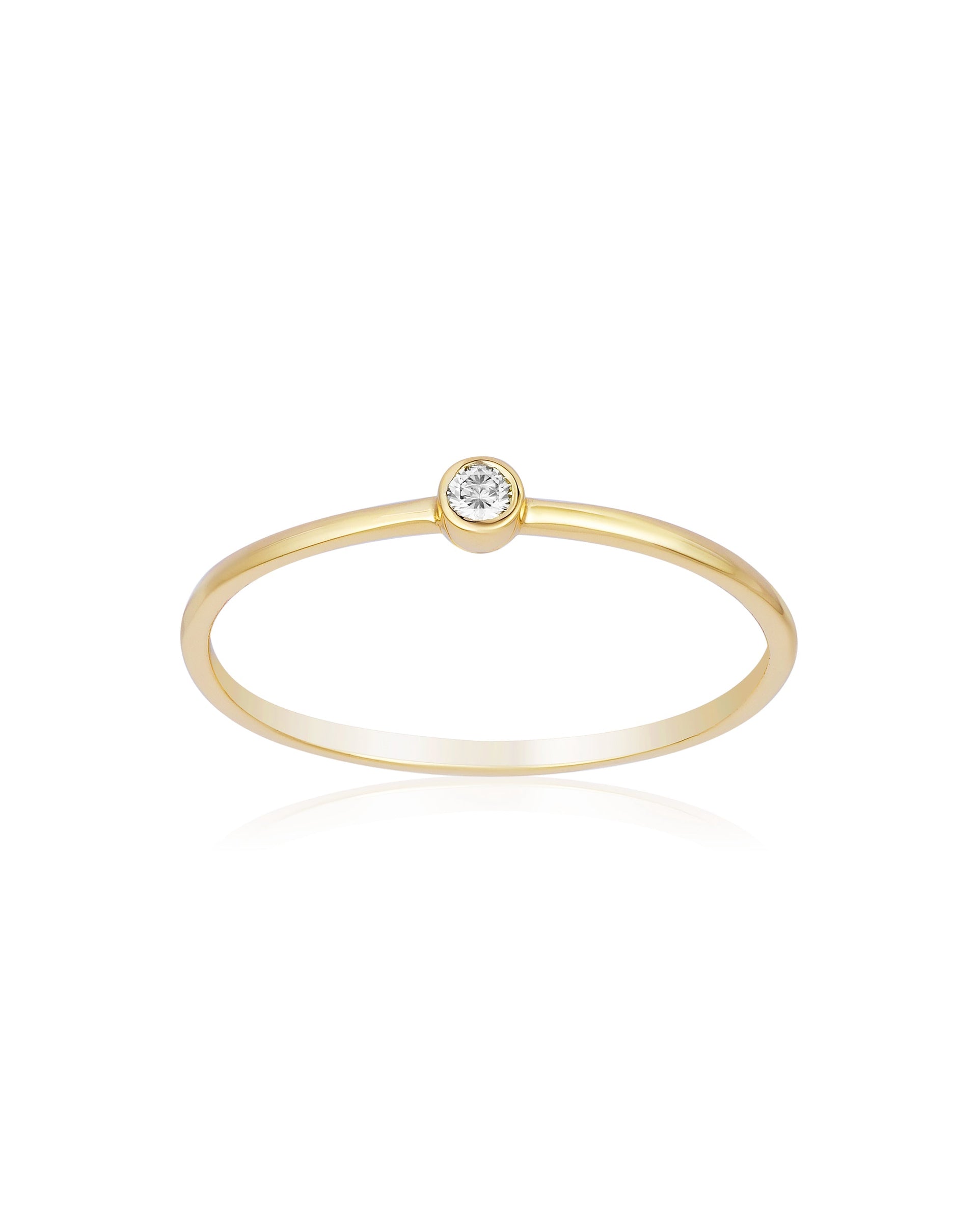 Single Diamond Gold Ring