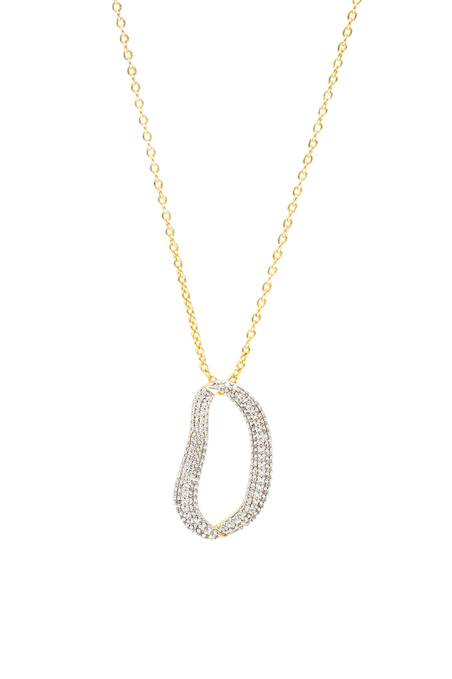 Infinity Pavé Irregular Hoop Pendant Necklace
