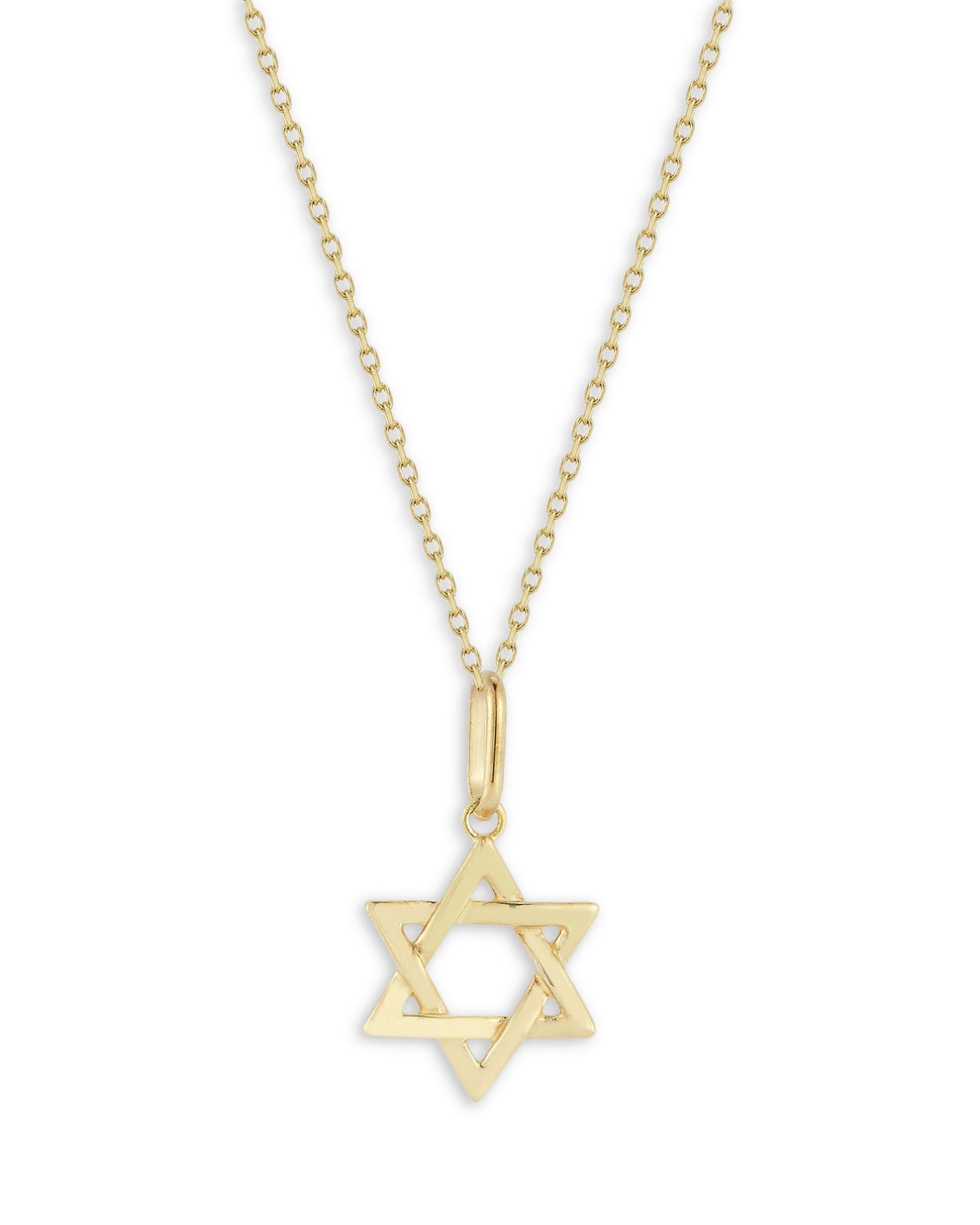 Star of David Pendant Necklace in 14K Yellow Gold, 18'