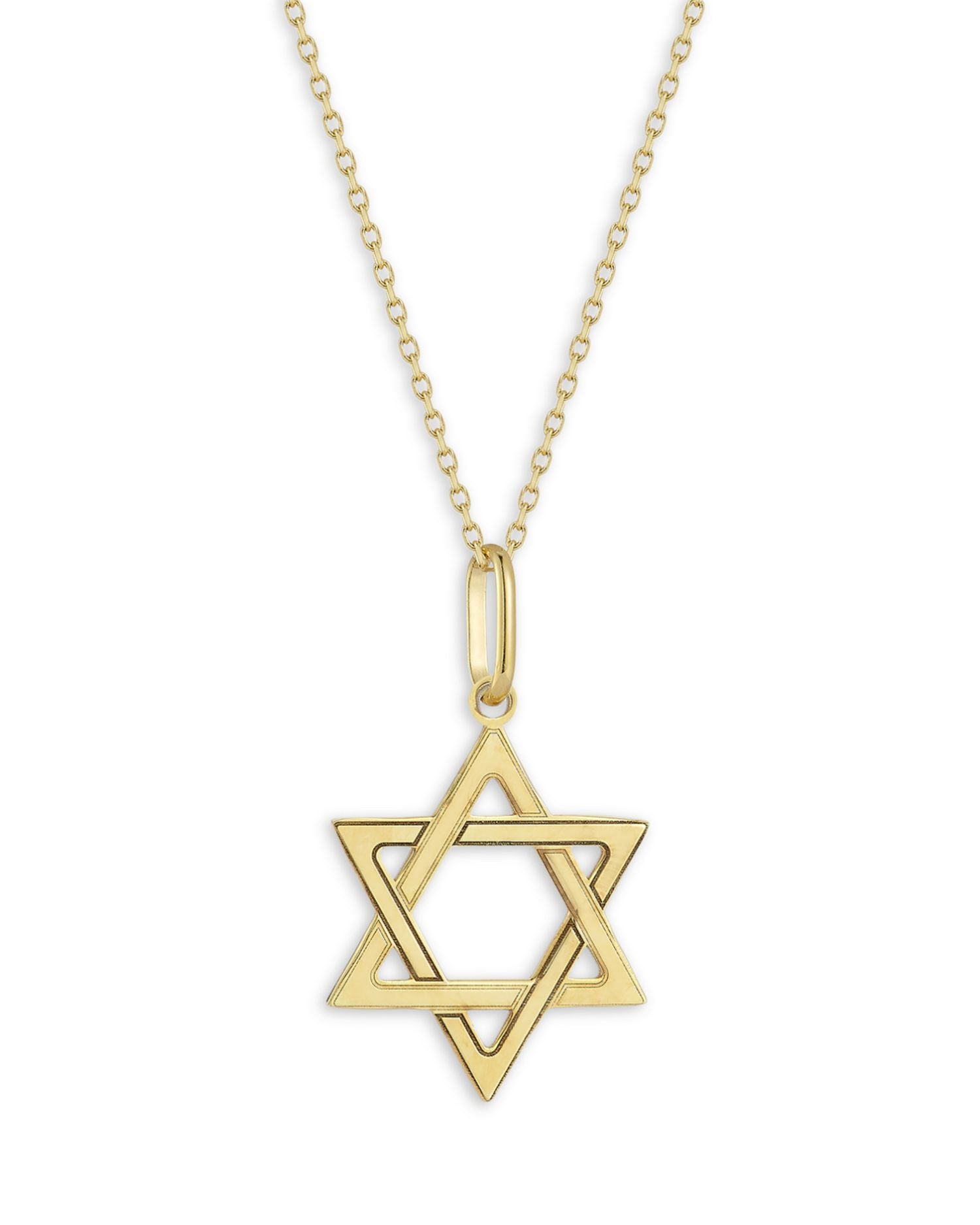Star of David Pendant Necklace in 14K Yellow Gold, 18'