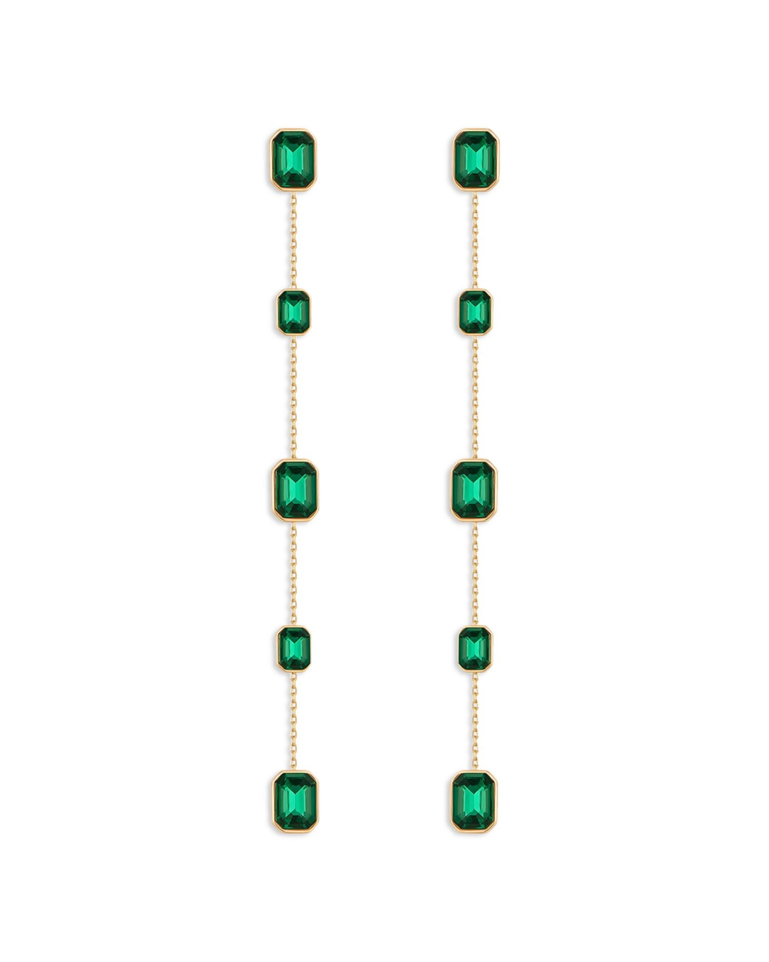 Iconic Color Crystal Linear Drop Earrings