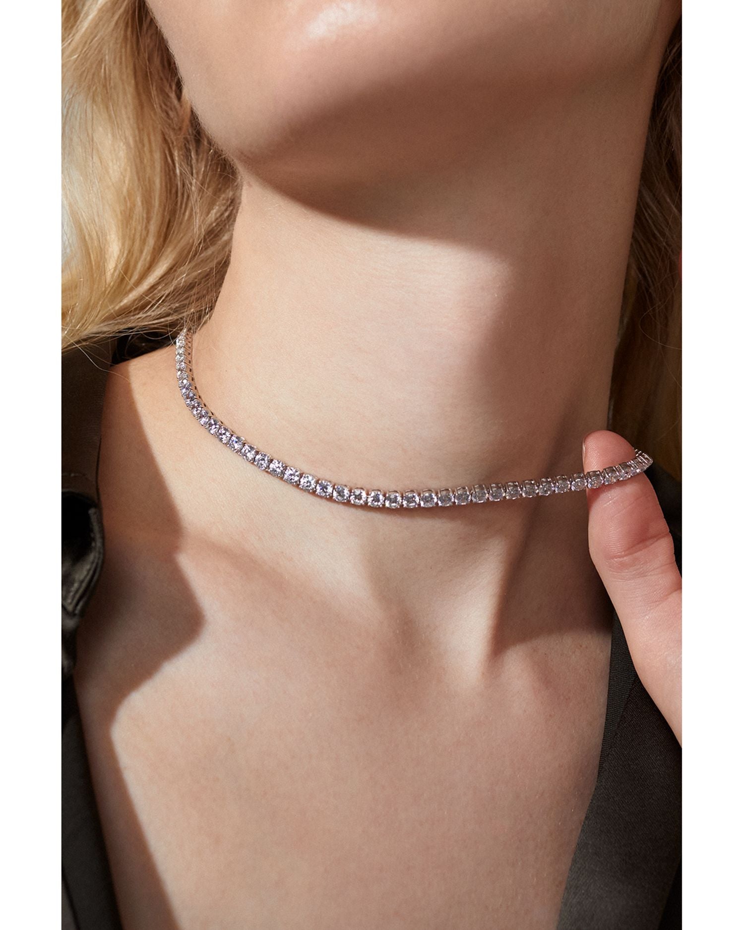 4mm Cubic Zirconia Tennis Necklace, 16"