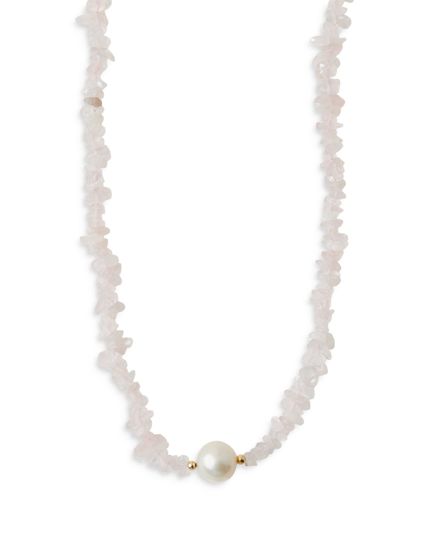 Shell Pearl & Rose Quartz Collar Necklace, 16-18"