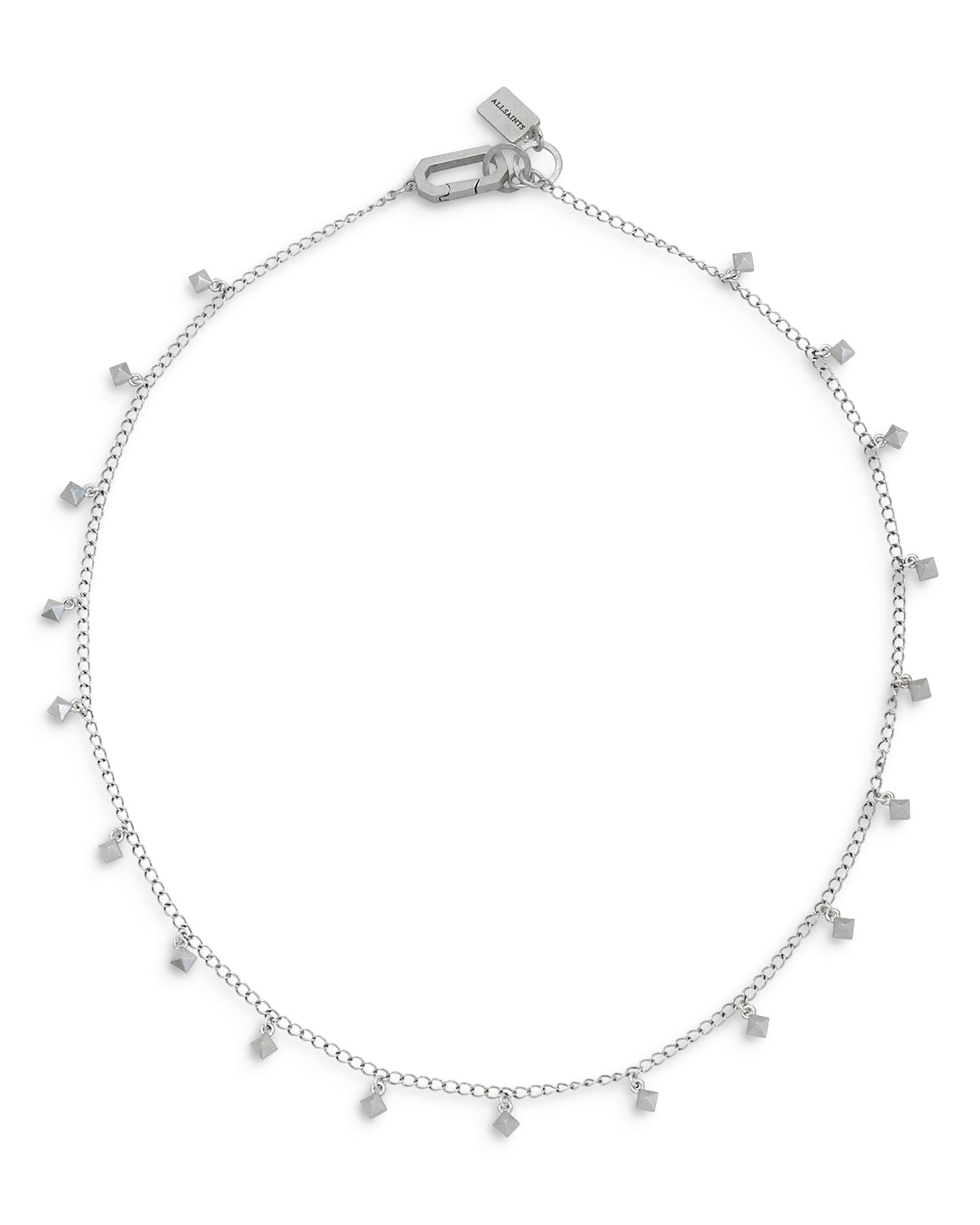 Sterling Silver Pyramid Charm Necklace, 17"