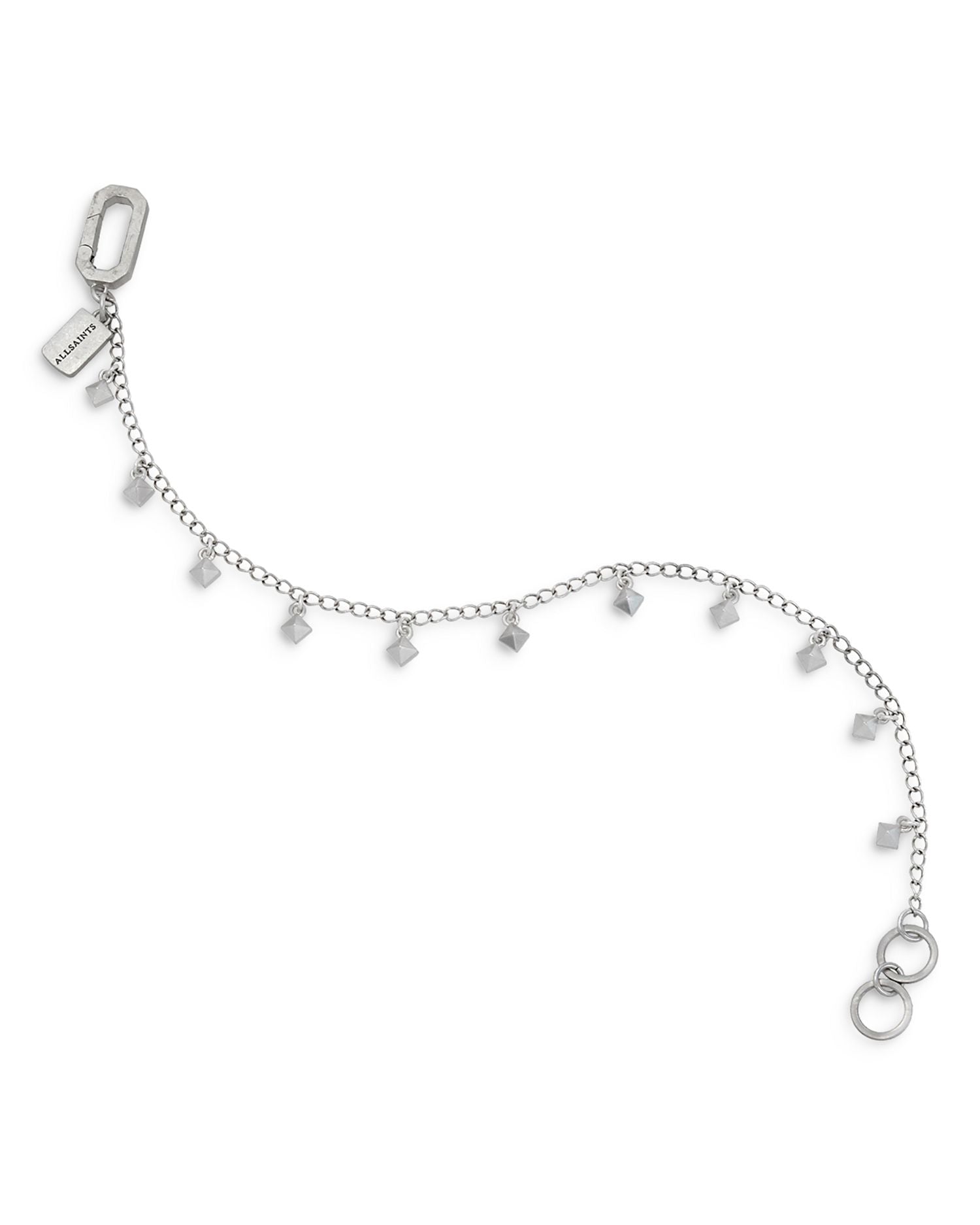 Sterling Silver Pyramid Charm Bracelet