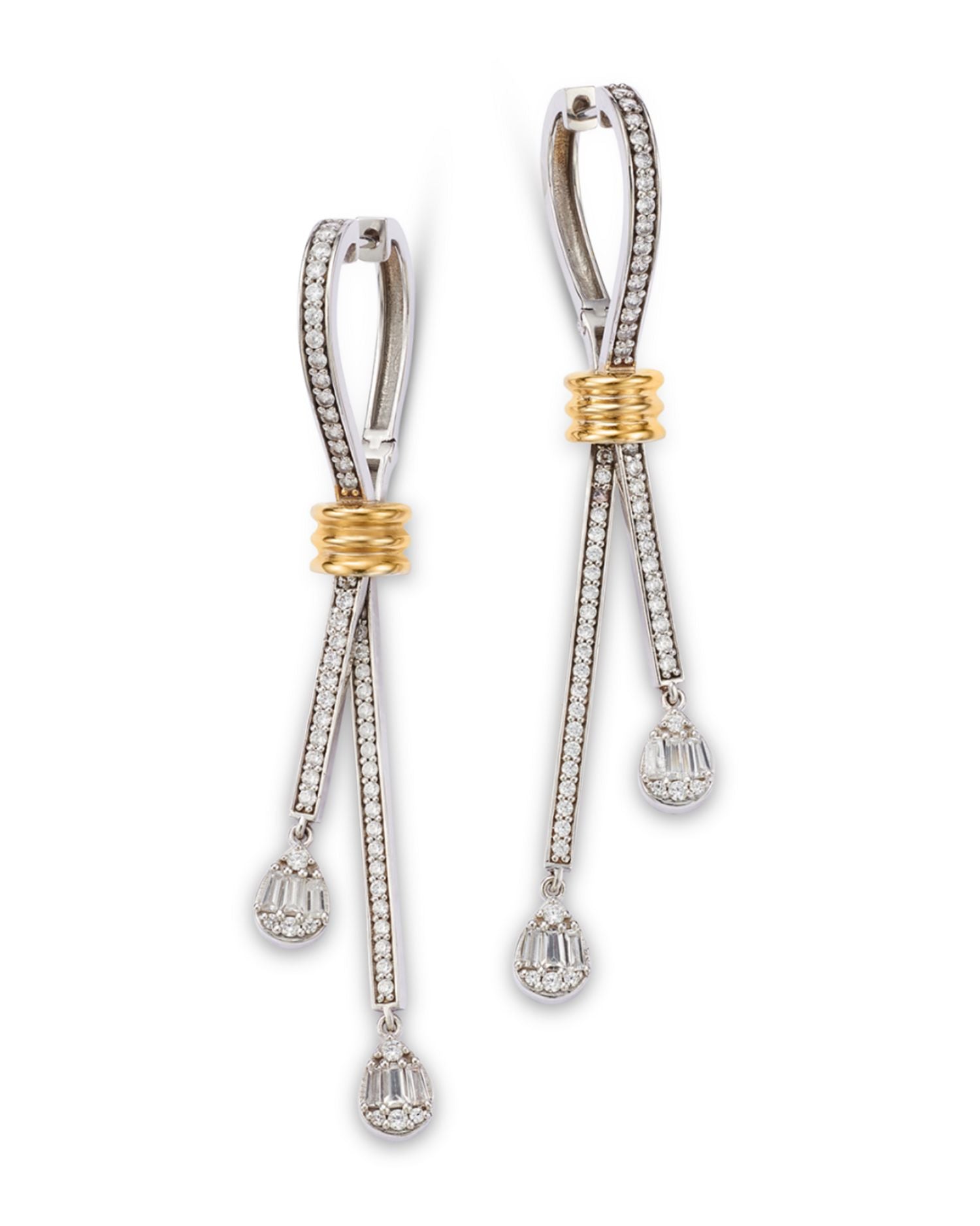 Diamond Drop Earrings in 14K Yellow & White Gold, 1.0 ct. t.w. - Exclusive