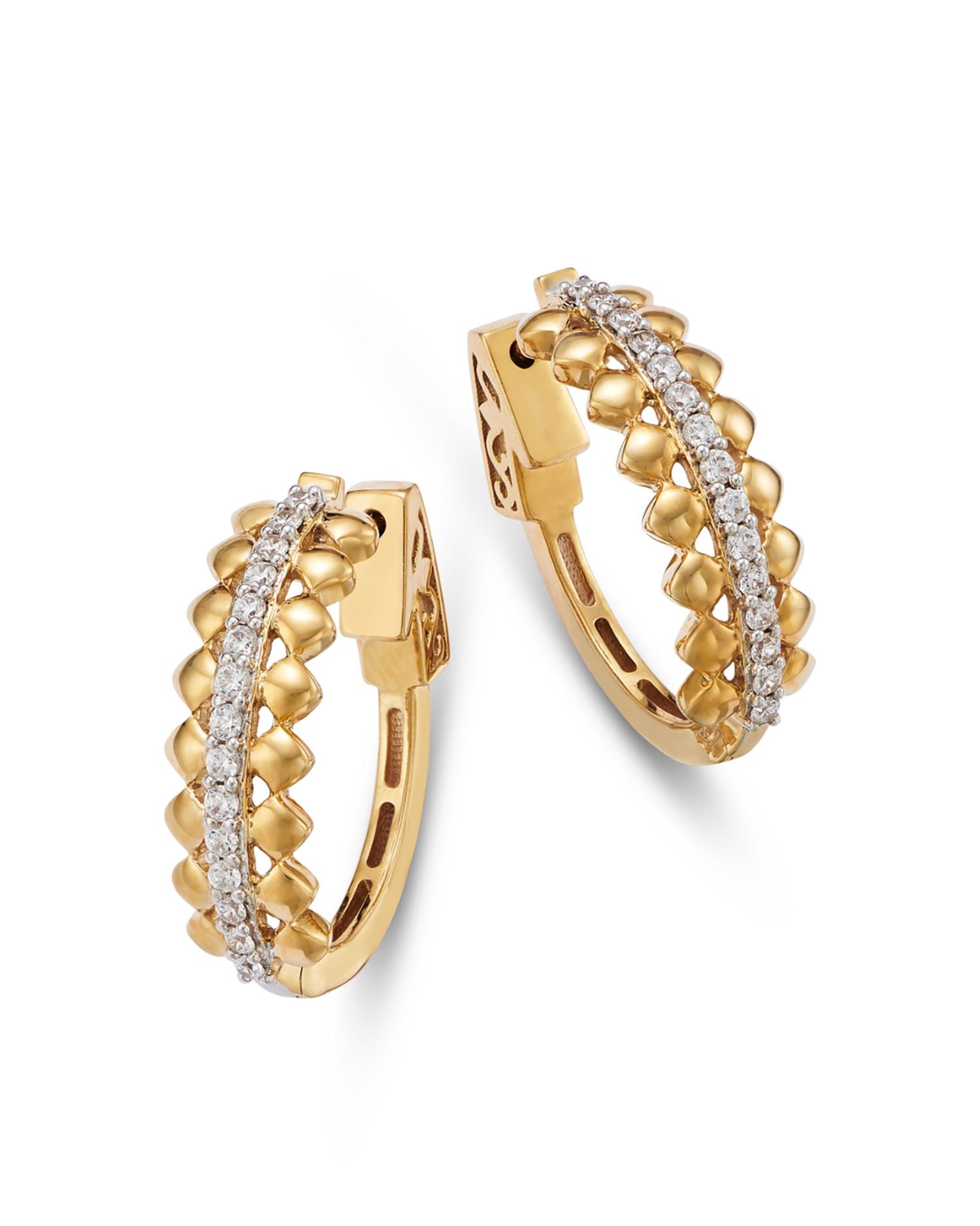 Diamond Hoop Earrings in 14K White & Yellow Gold, 0.50 ct. t.w. - Exclusive