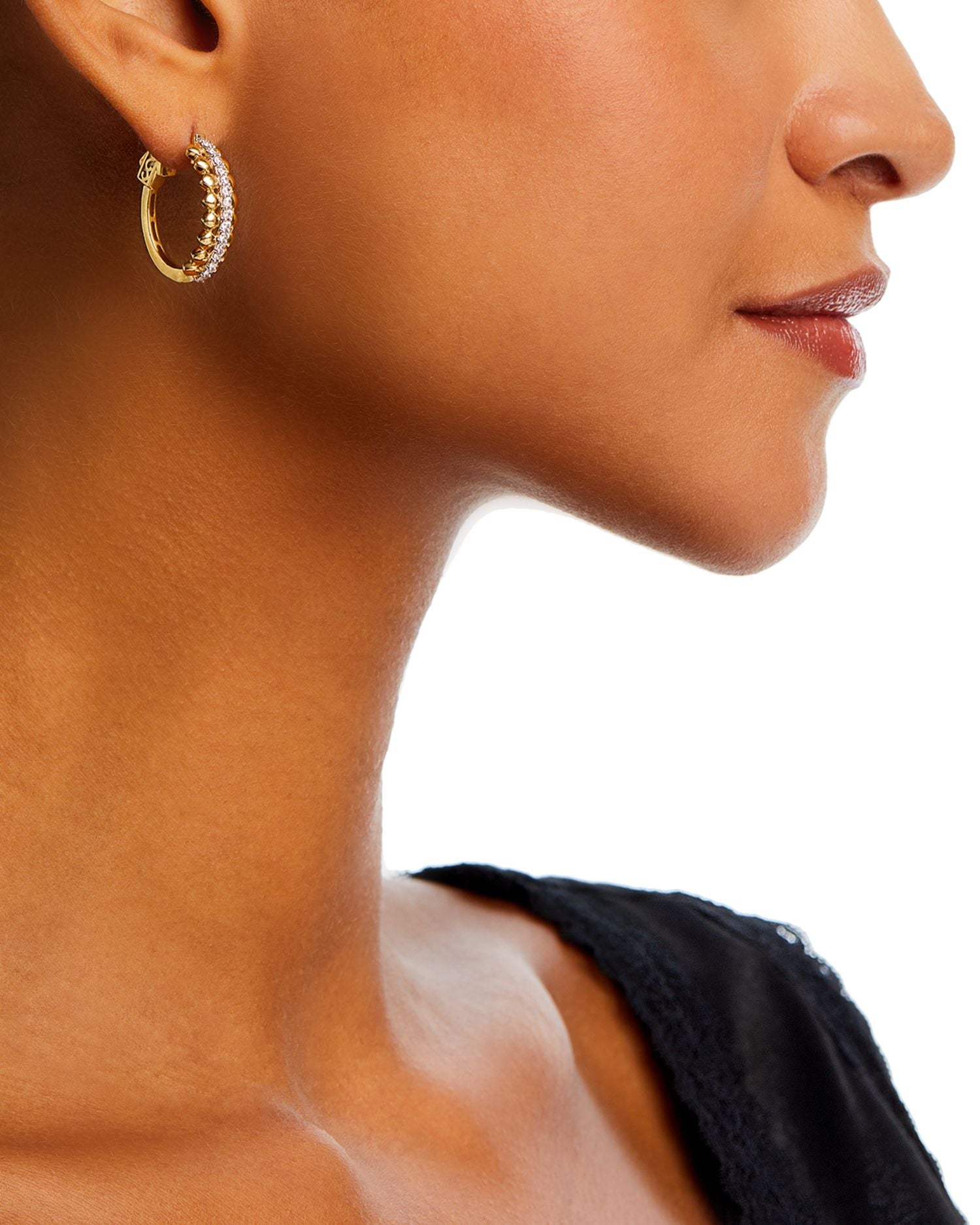 Diamond Hoop Earrings in 14K White & Yellow Gold, 0.50 ct. t.w. - Exclusive