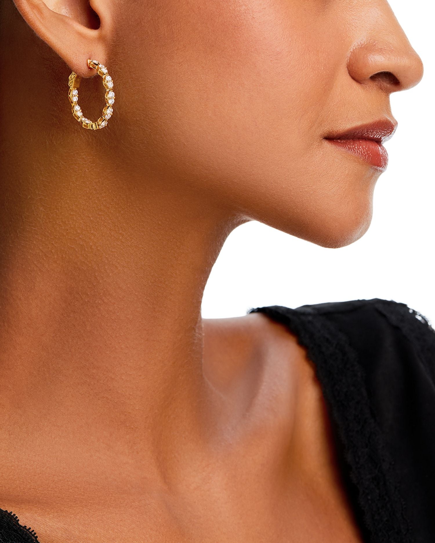 Diamond Inside Out Hoop Earrings in 14K Yellow Gold, 1.50 ct. t.w. - Exclusive